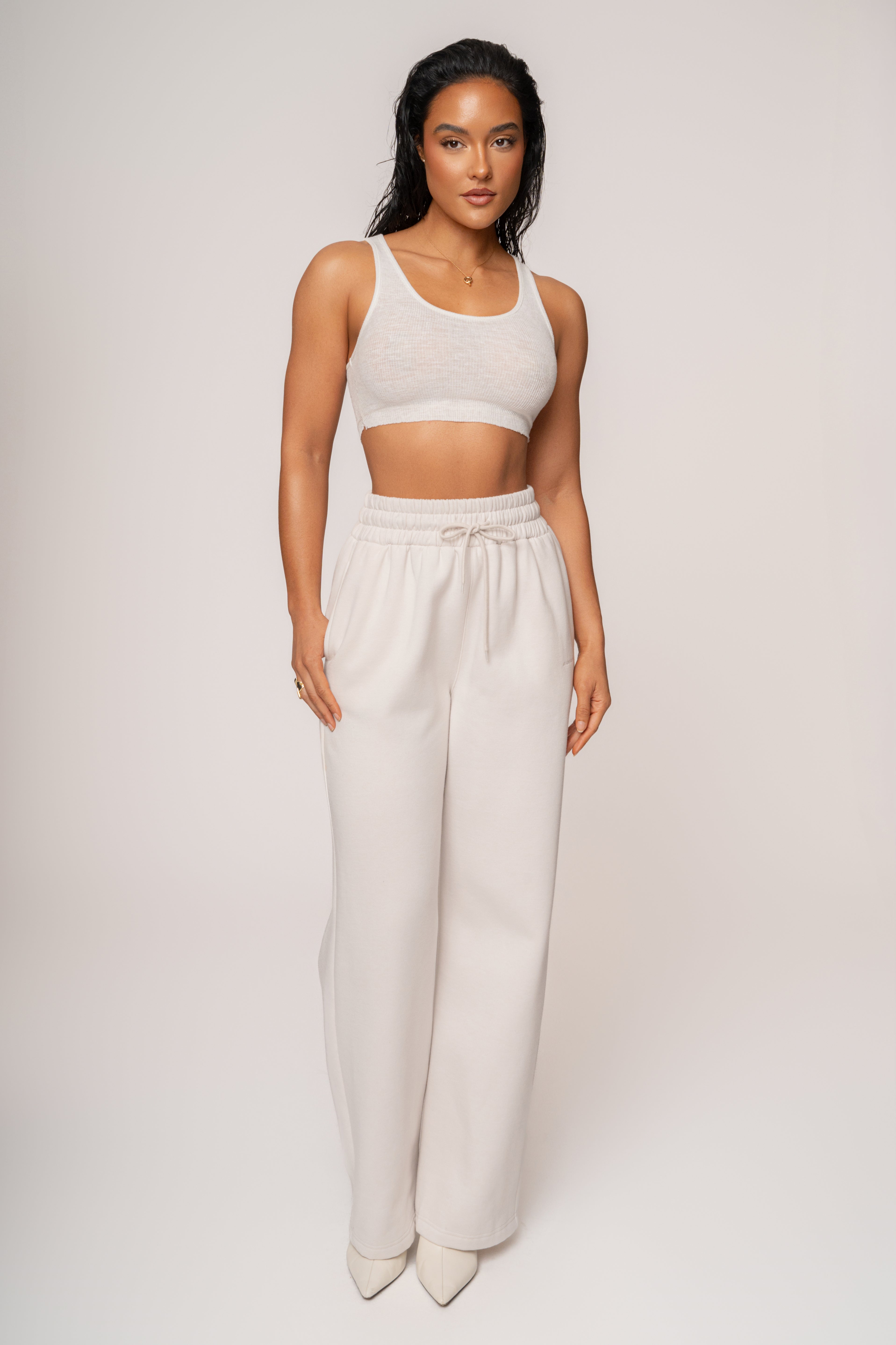 Bone JLUXLABEL Logo Fleece Pants - JLUXLABEL