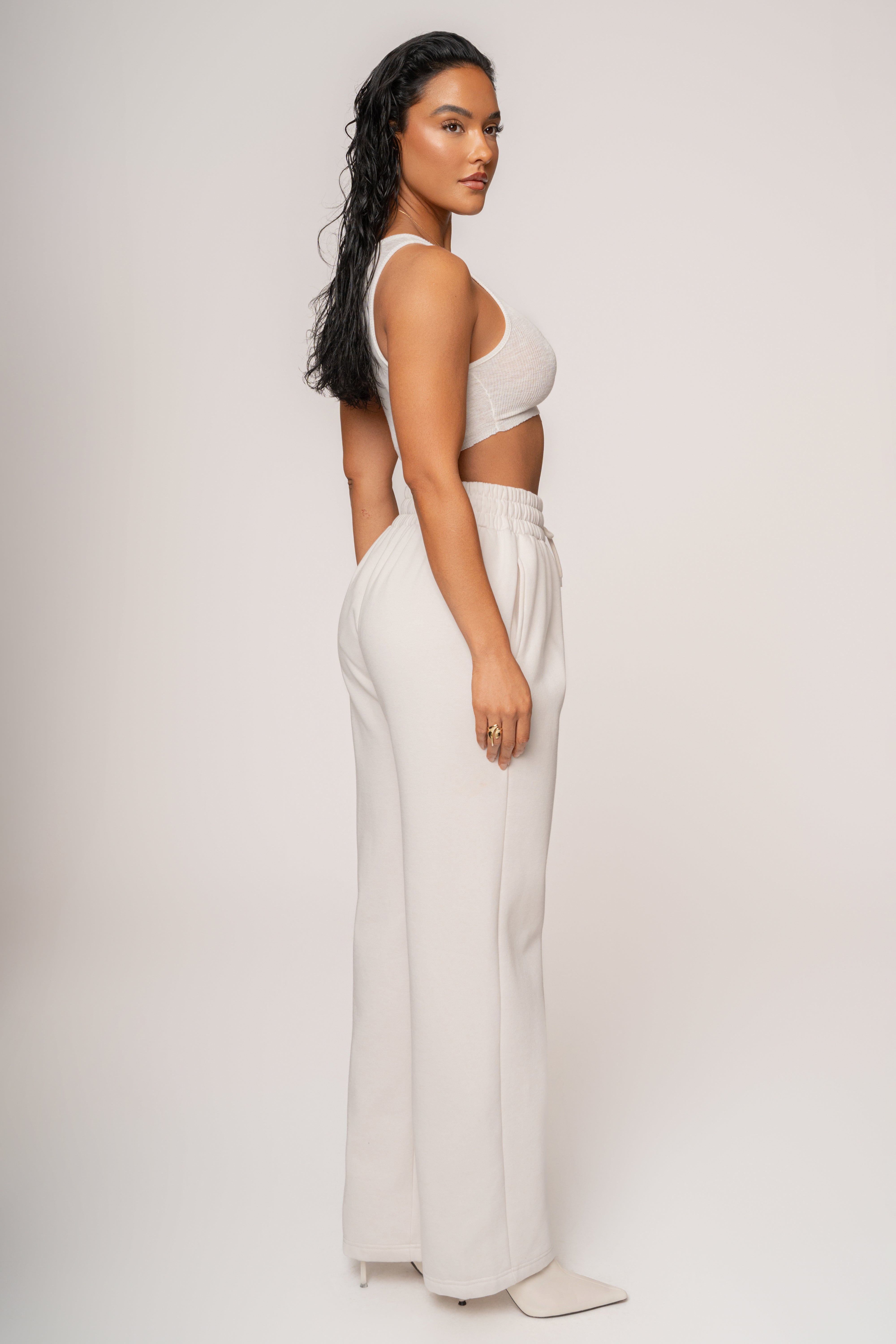 Bone JLUXLABEL Logo Fleece Pants - JLUXLABEL