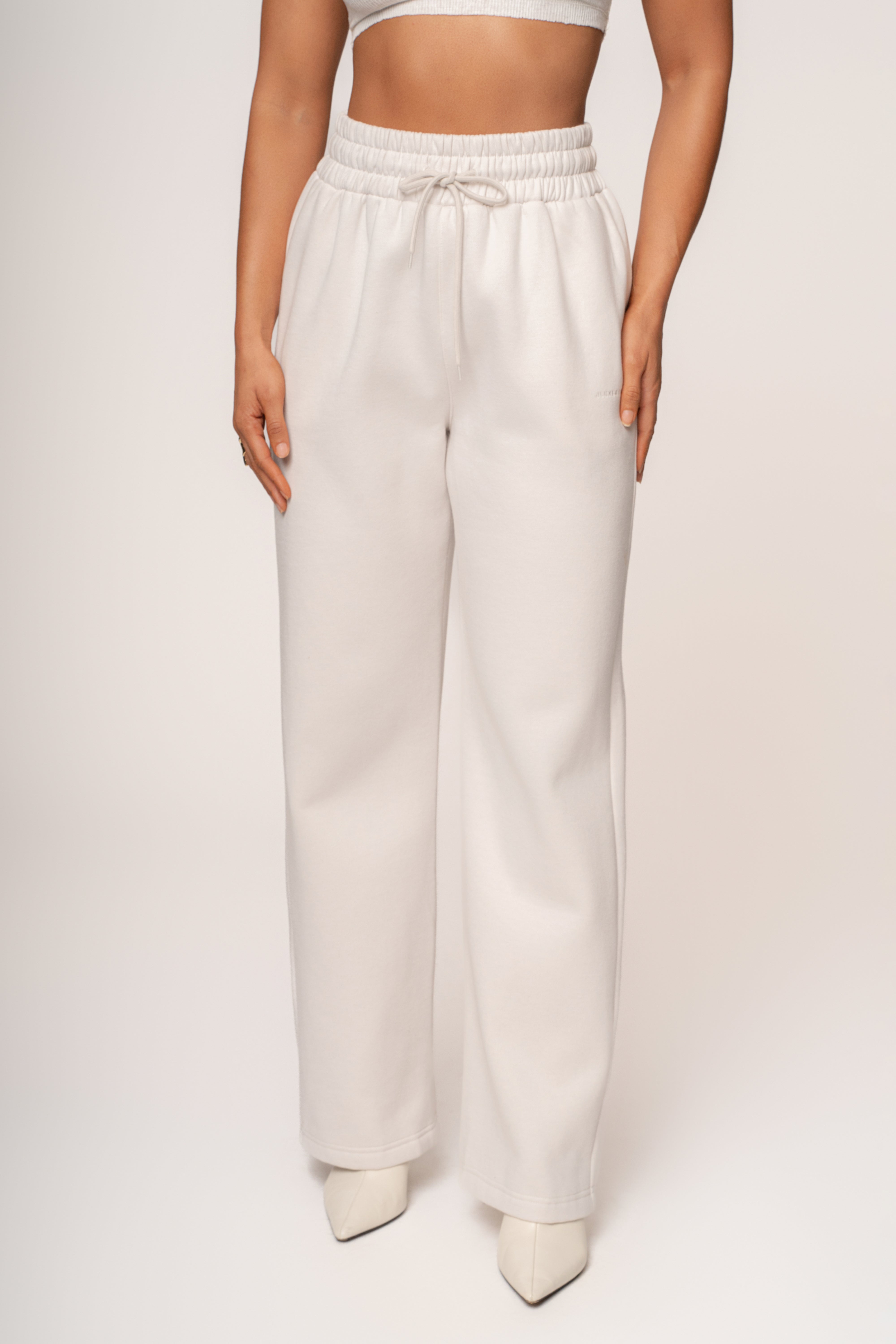 Bone JLUXLABEL Logo Fleece Pants - JLUXLABEL