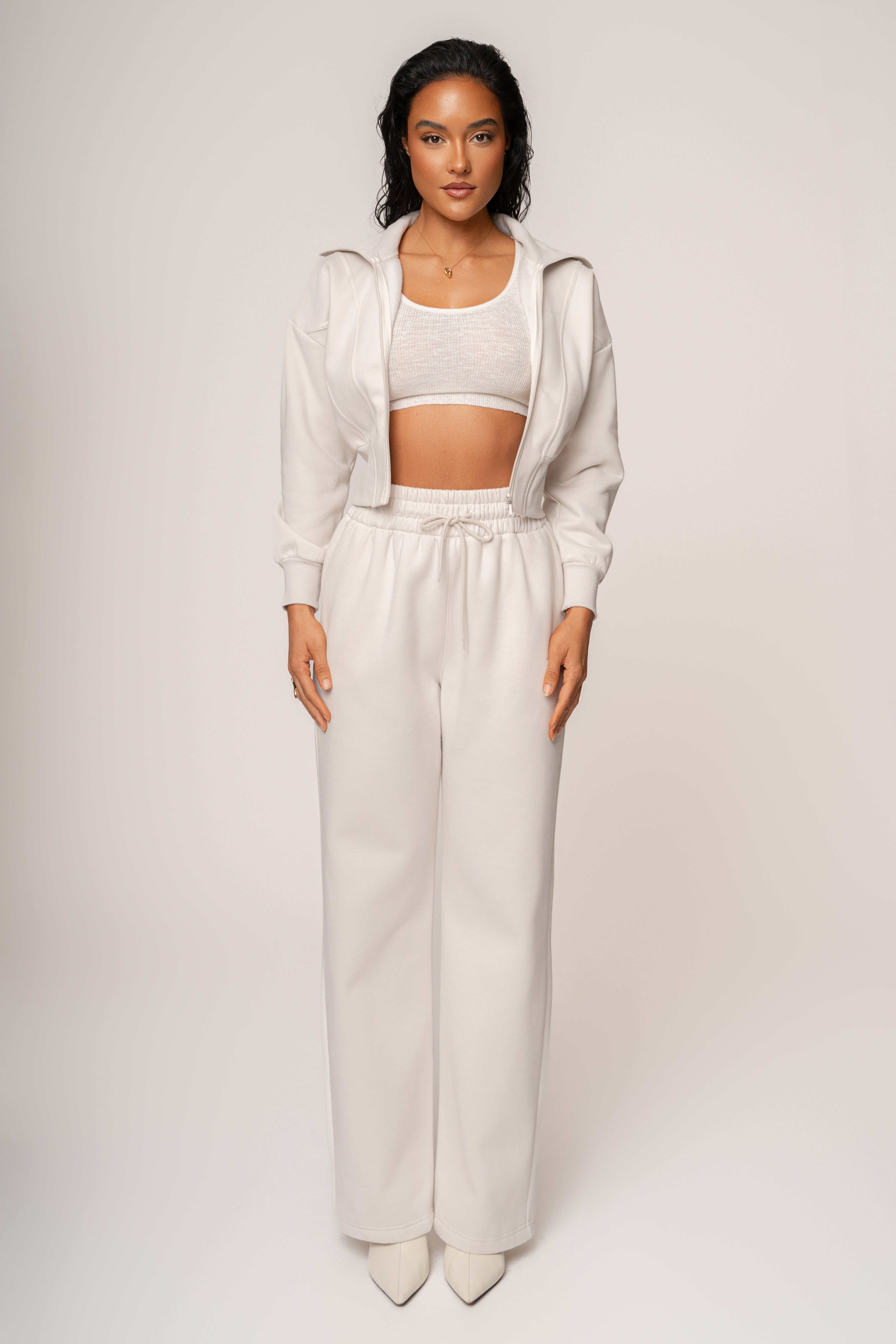 Bone JLUXLABEL Logo Zip Up Jacket - JLUXLABEL