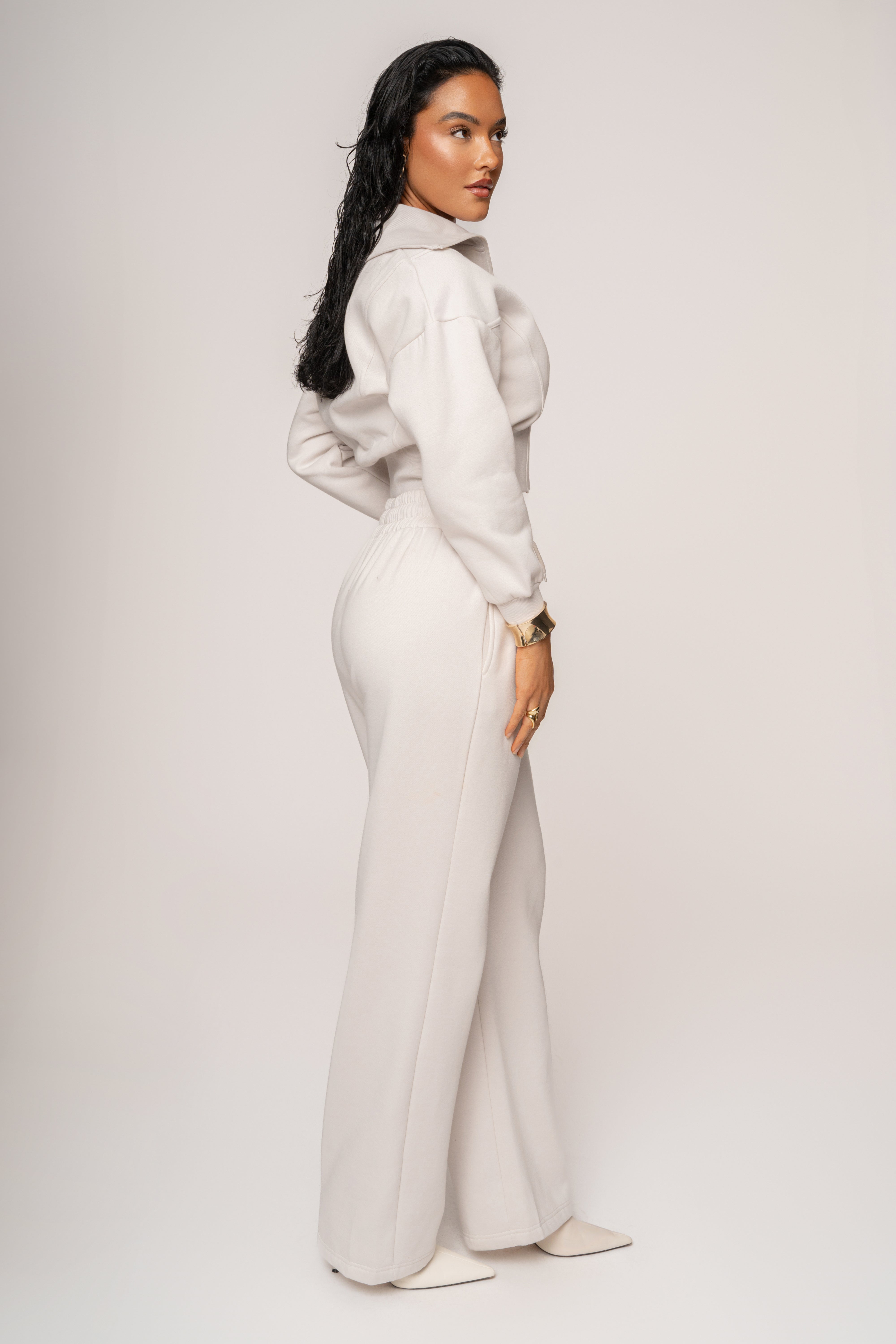 Bone JLUXLABEL Logo Zip Up Jacket - JLUXLABEL