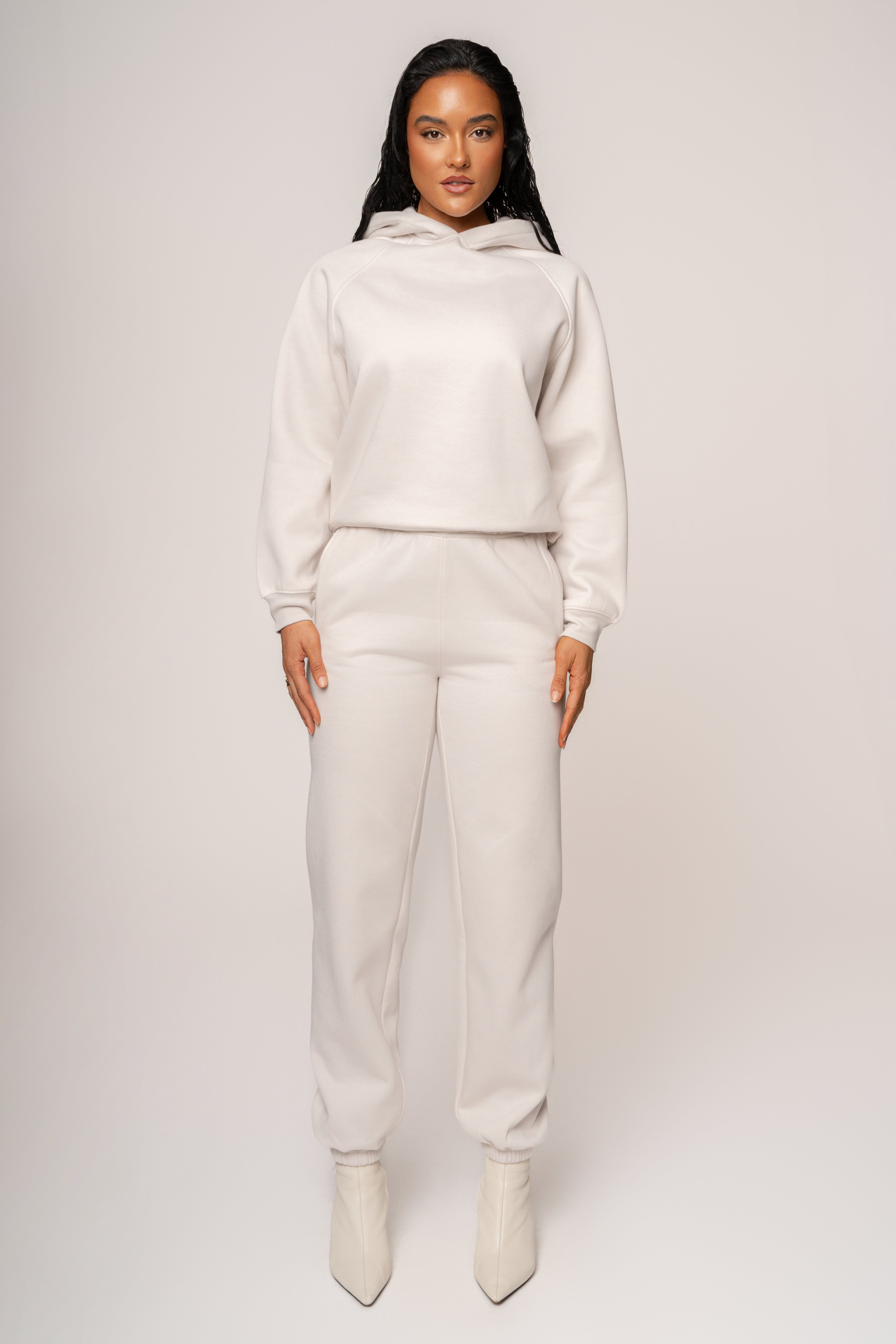 Bone JLUXLABEL Logo Pullover Hoodie - JLUXLABEL