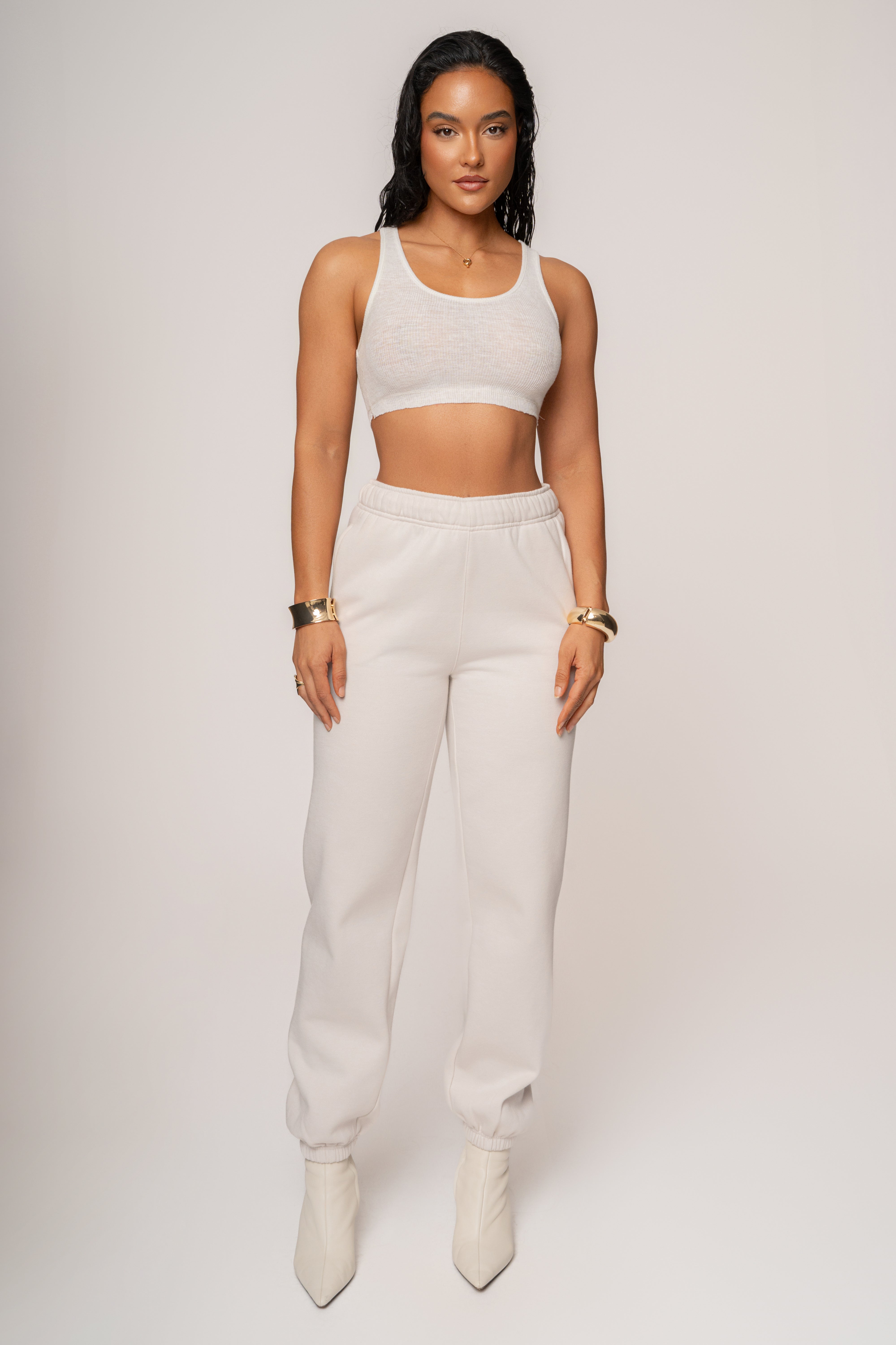 Bone JLUXLABEL Logo Sweatpants - JLUXLABEL