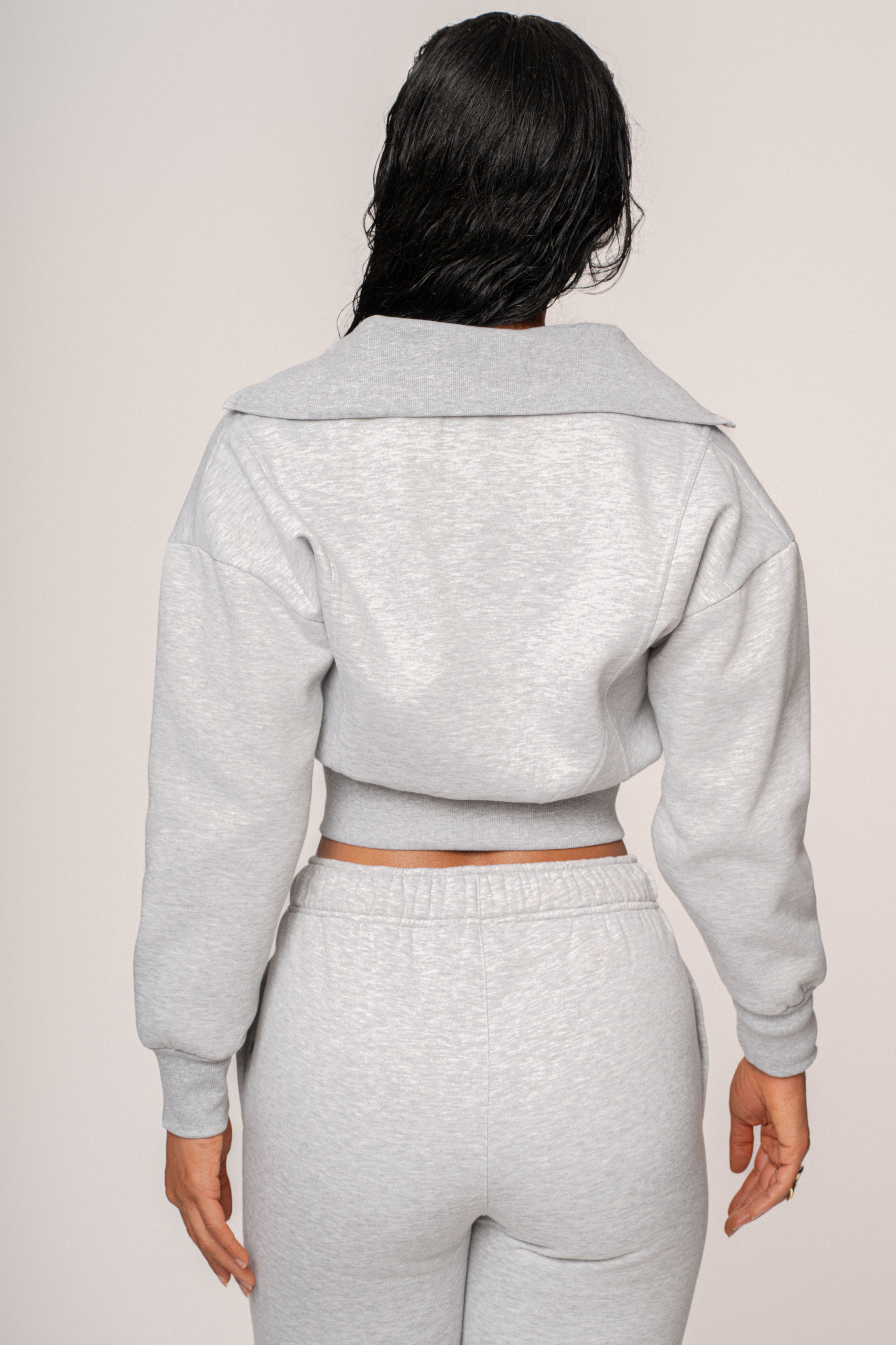 Heather Grey JLUXLABEL Logo Zip Up Jacket - JLUXLABEL