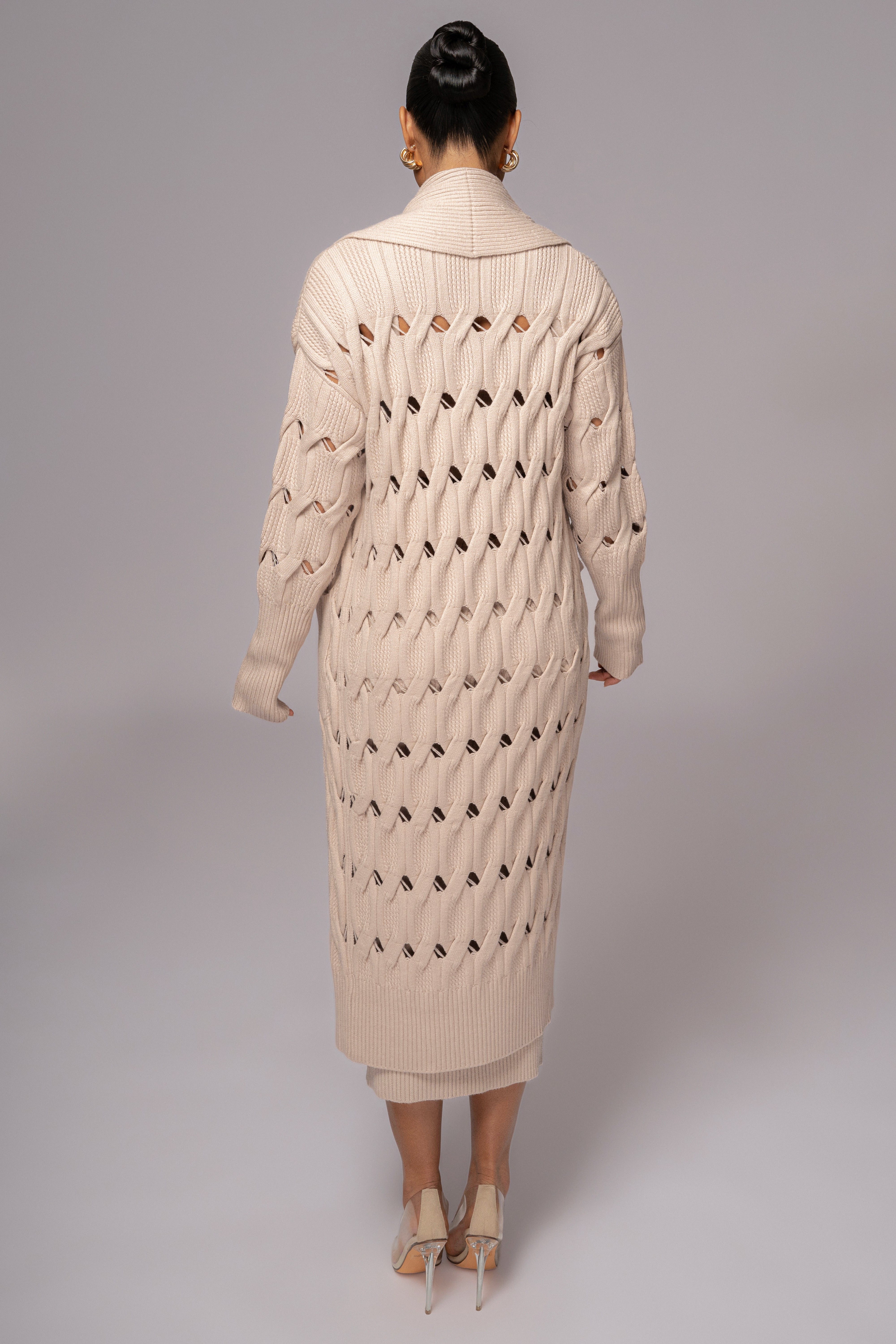 Beige Brixton Knit Cardigan - JLUXLABEL