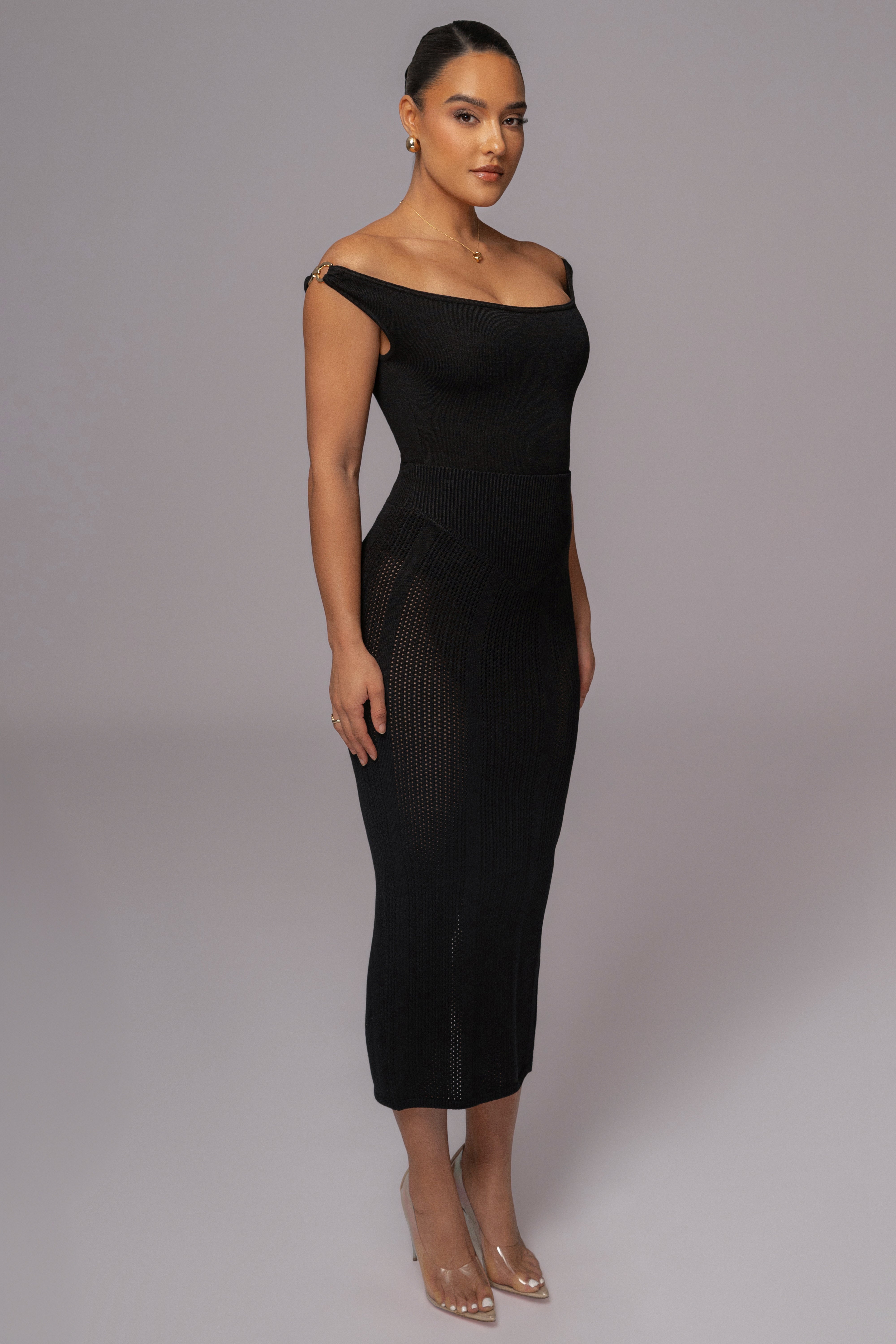 Black Jasmina Knit Skirt - JLUXLABEL