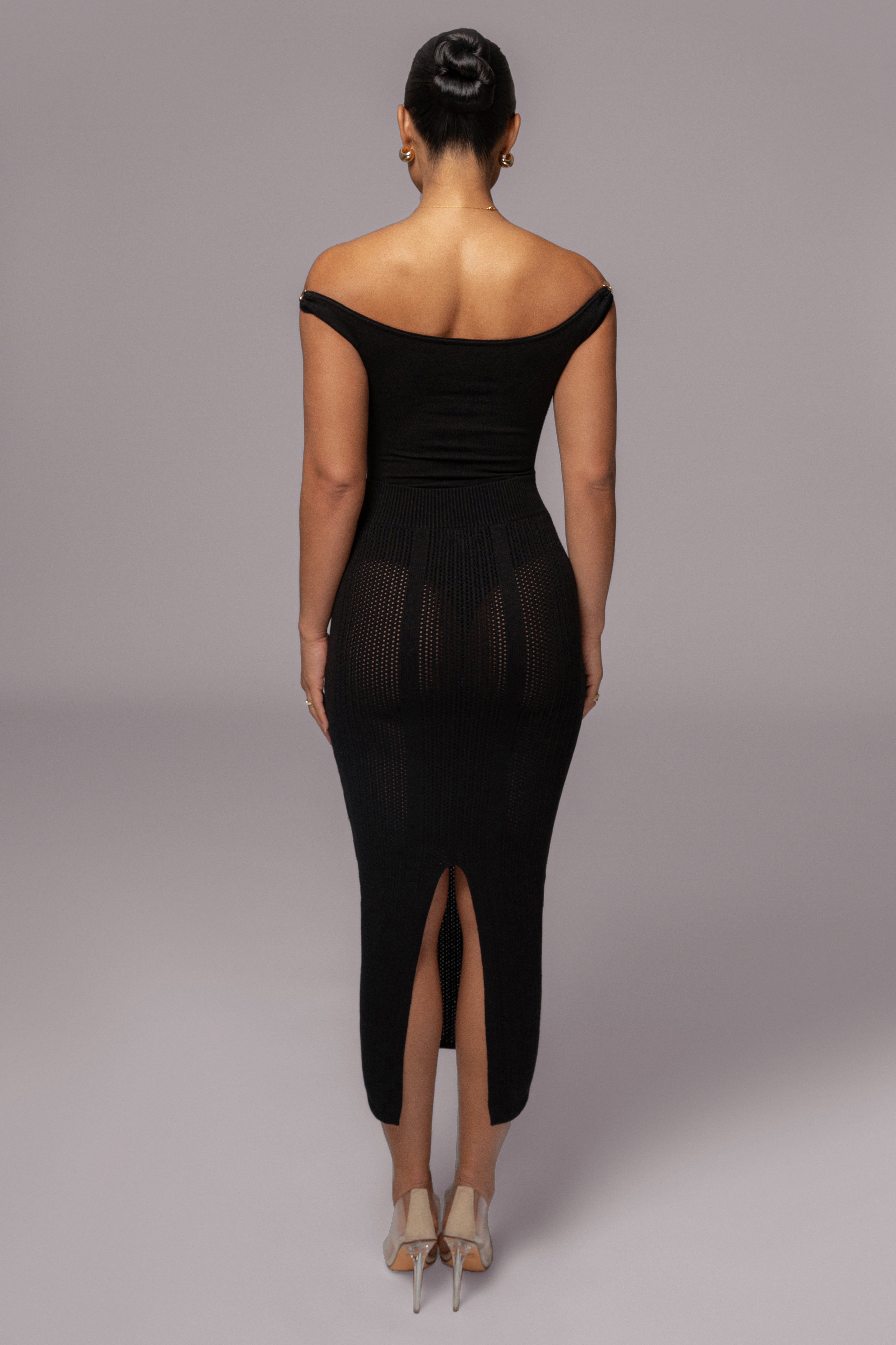 Black Jasmina Knit Skirt - JLUXLABEL