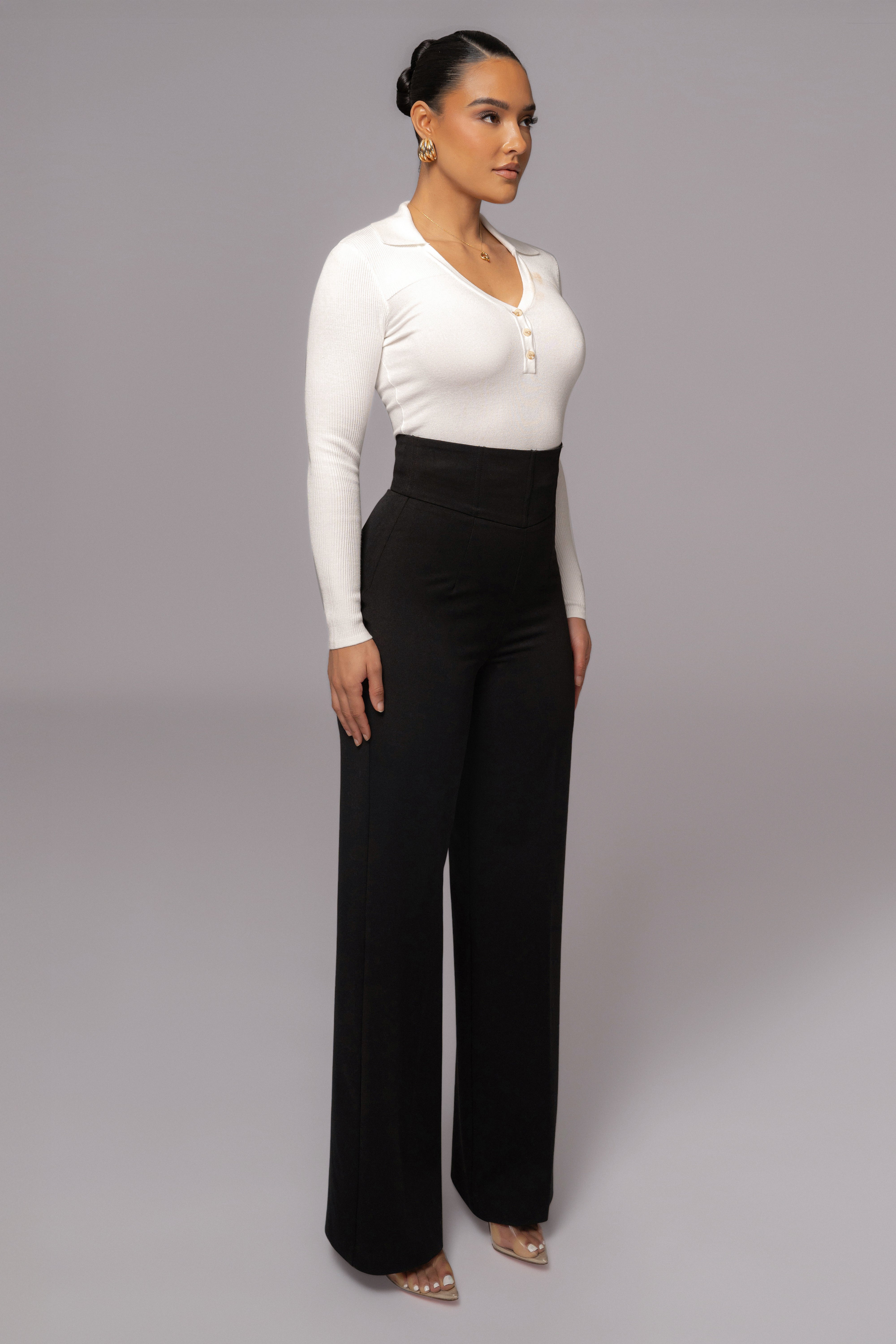 Ivory Ashley Collared Top - JLUXLABEL