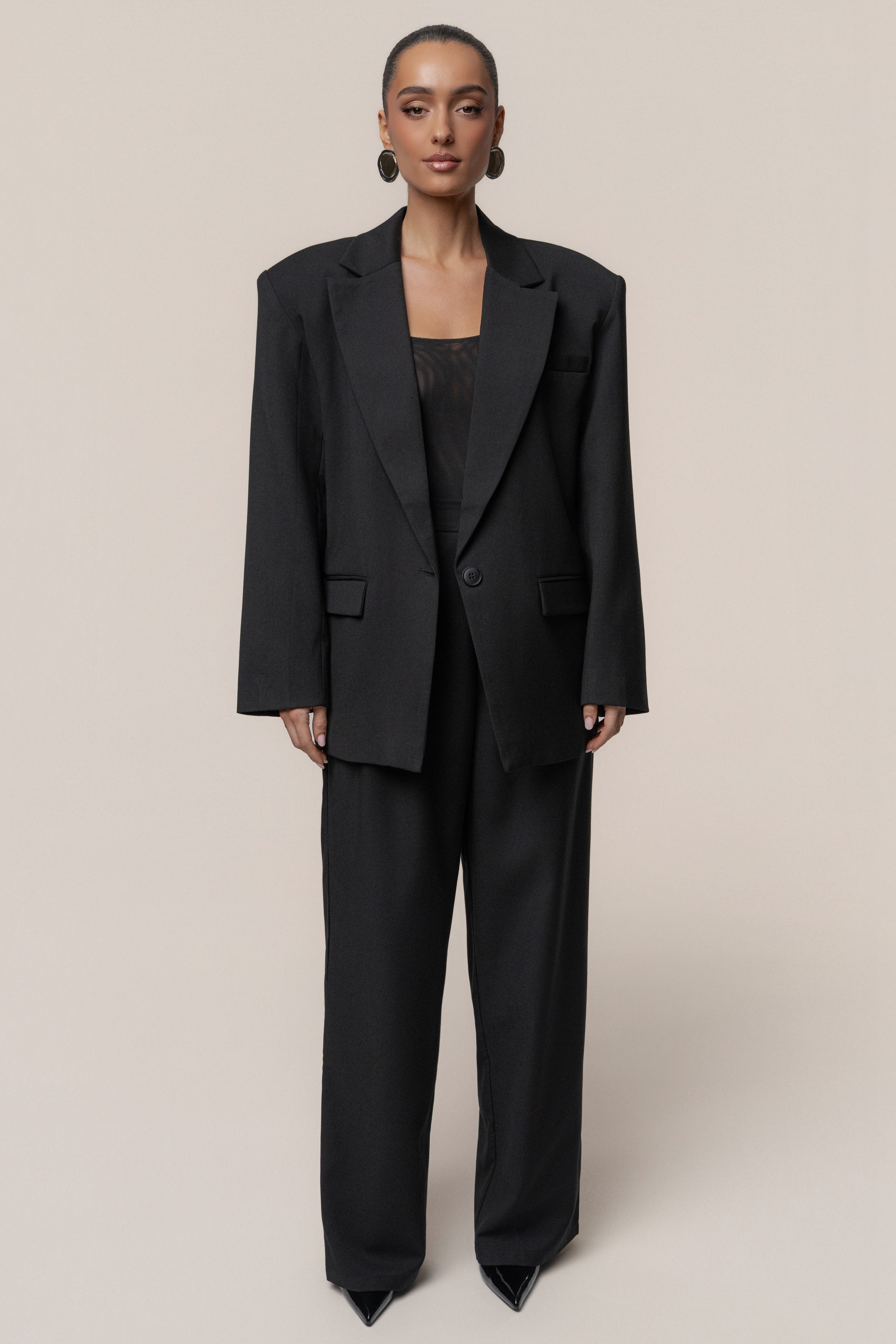 Black Refined Moments Trouser - JLUXLABEL