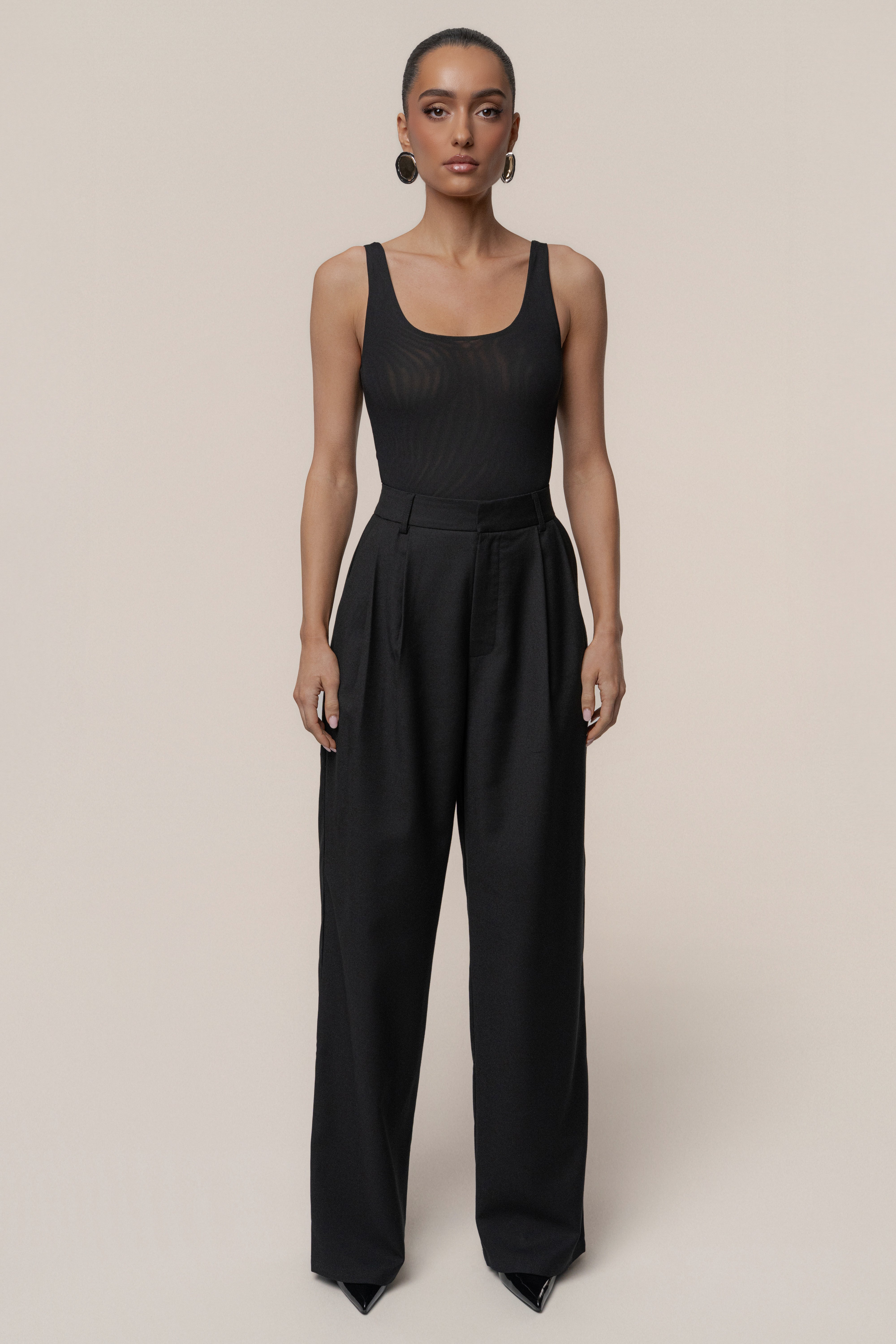 Black Refined Moments Trouser - JLUXLABEL