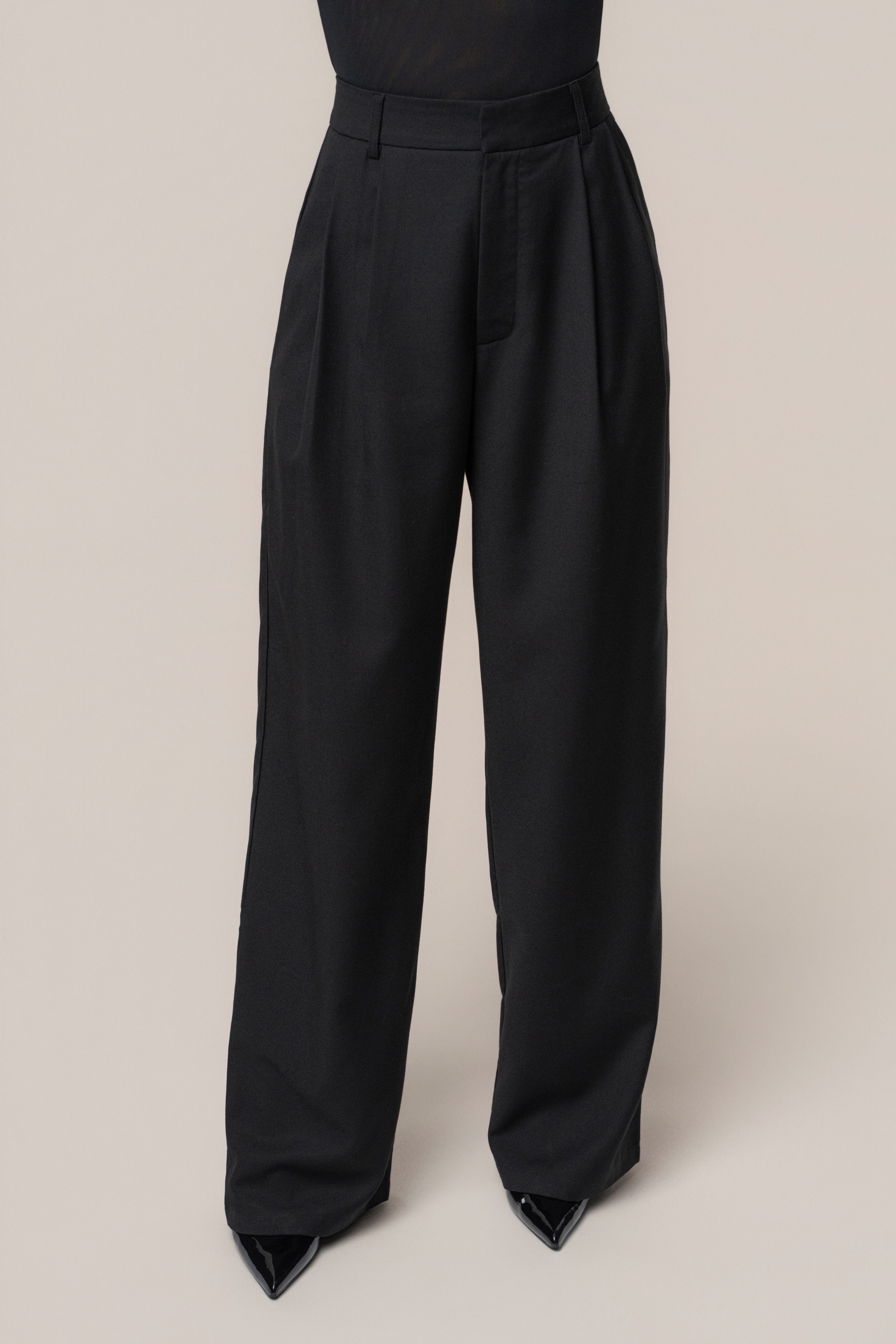 Black Refined Moments Trouser - JLUXLABEL