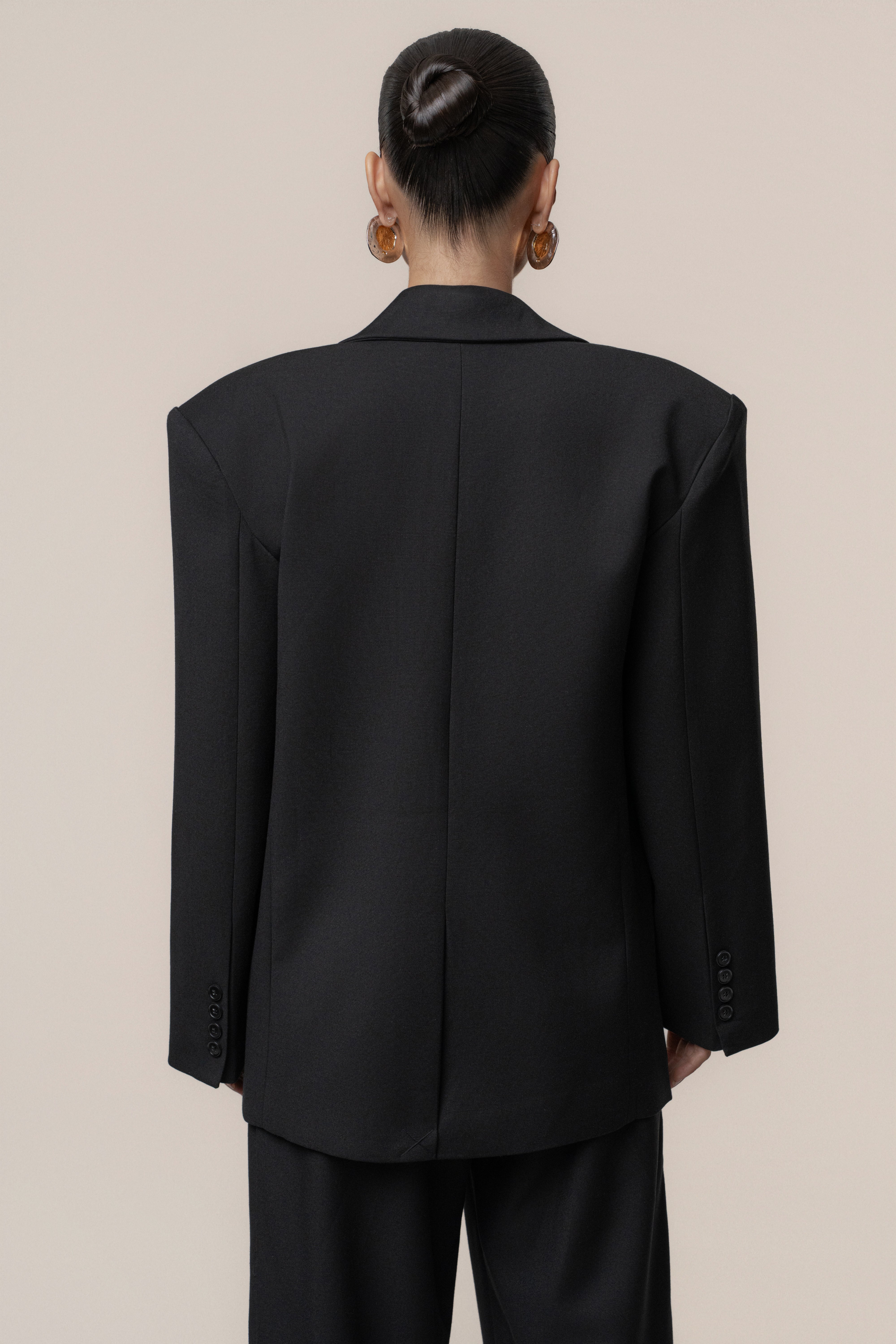 Black Refined Moments Blazer - JLUXLABEL