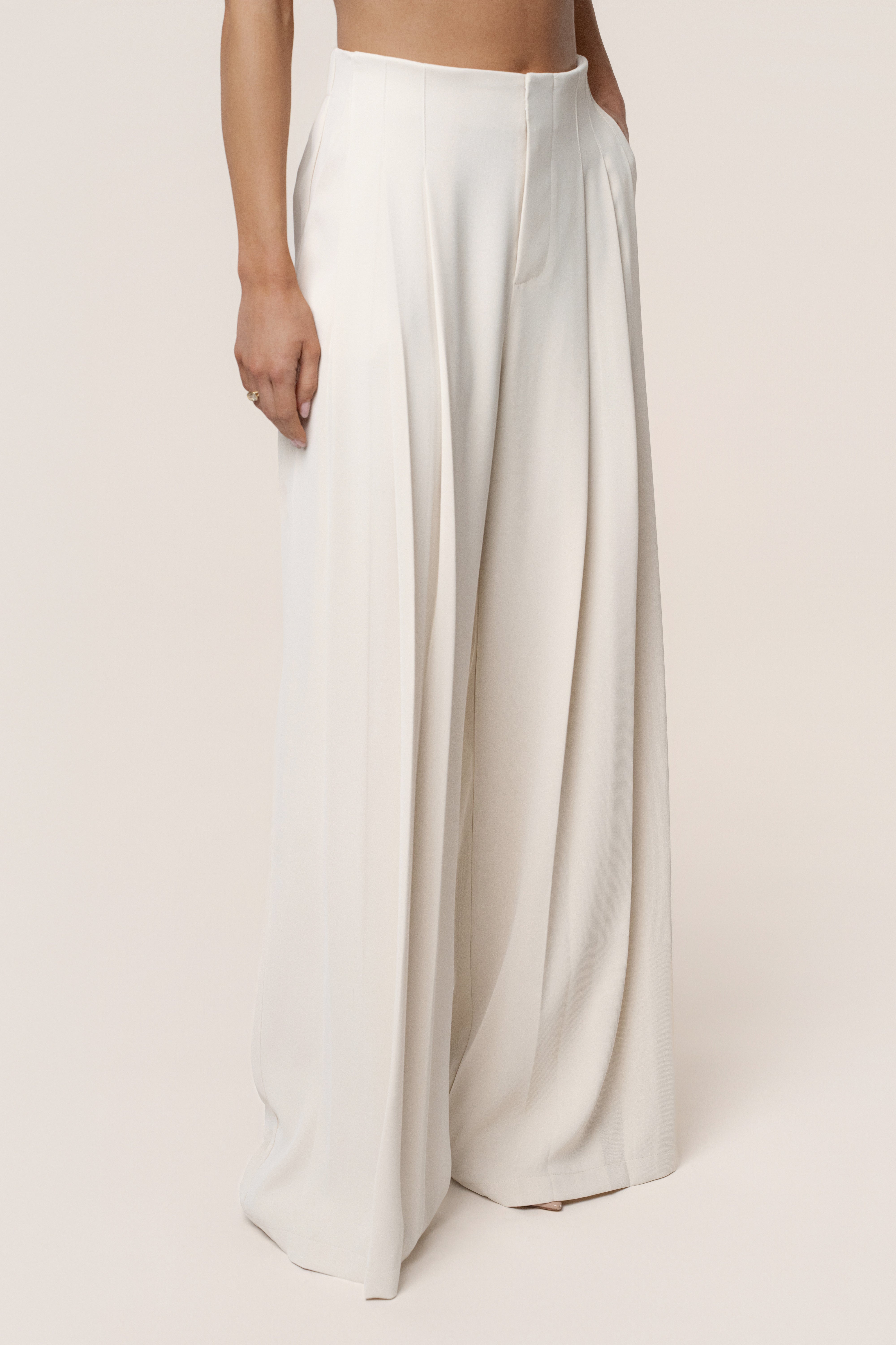 Ivory Signature Elegance Trousers - JLUXLABEL