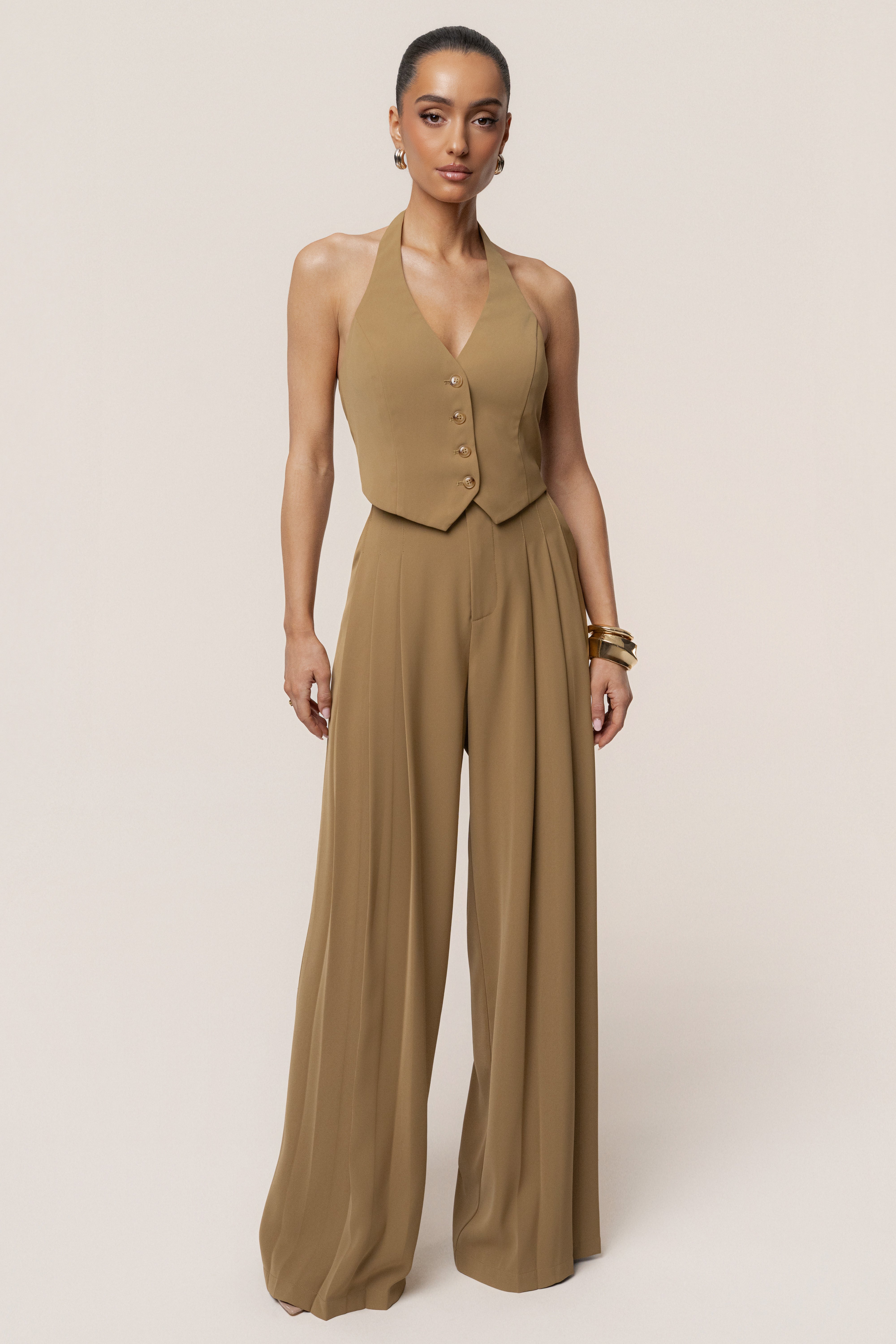 Olive Signature Elegance Trousers - JLUXLABEL