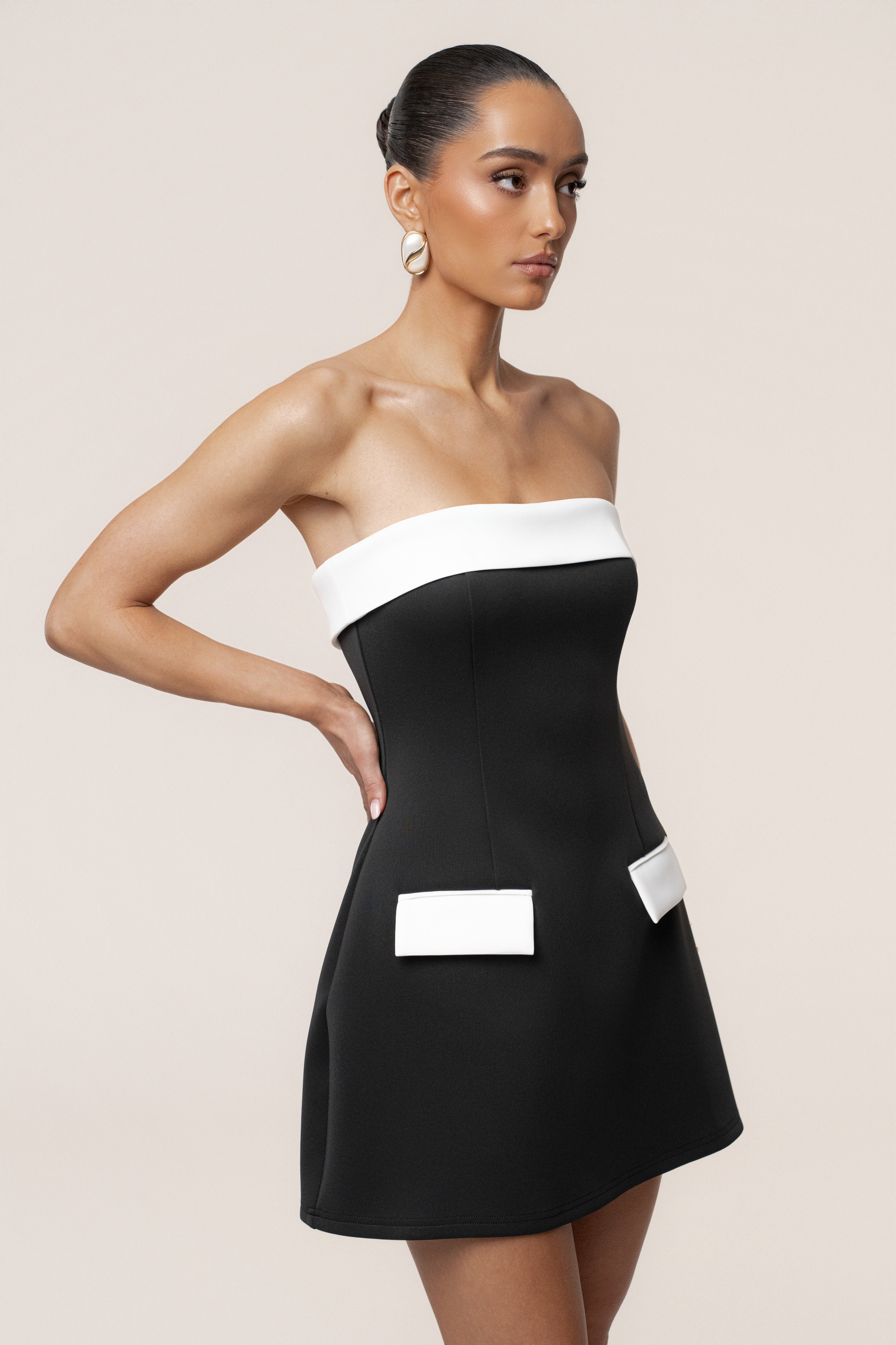 Black Midnight Toast Mini Dress - JLUXLABEL