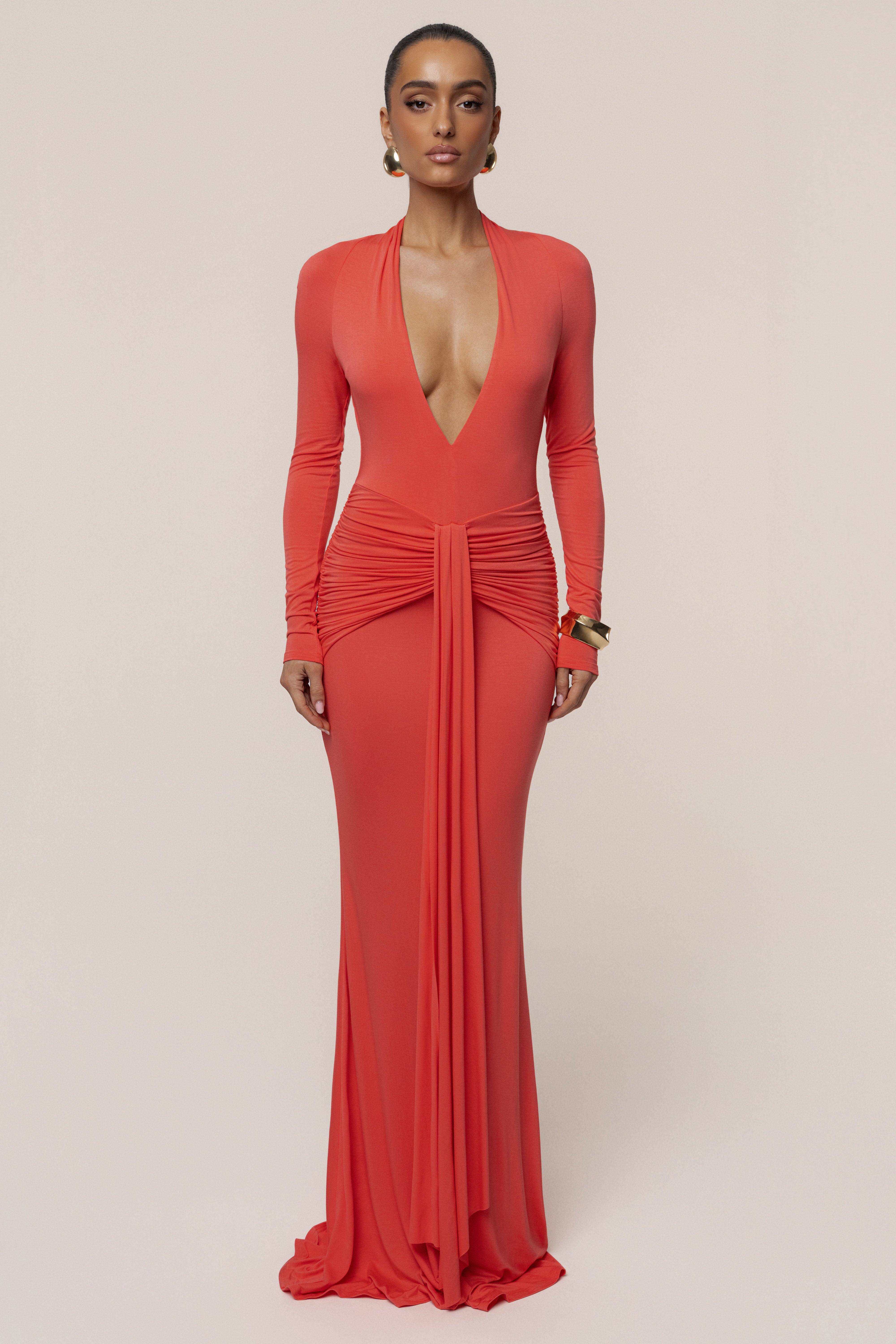 Coral All The Stars Maxi Dress - JLUXLABEL