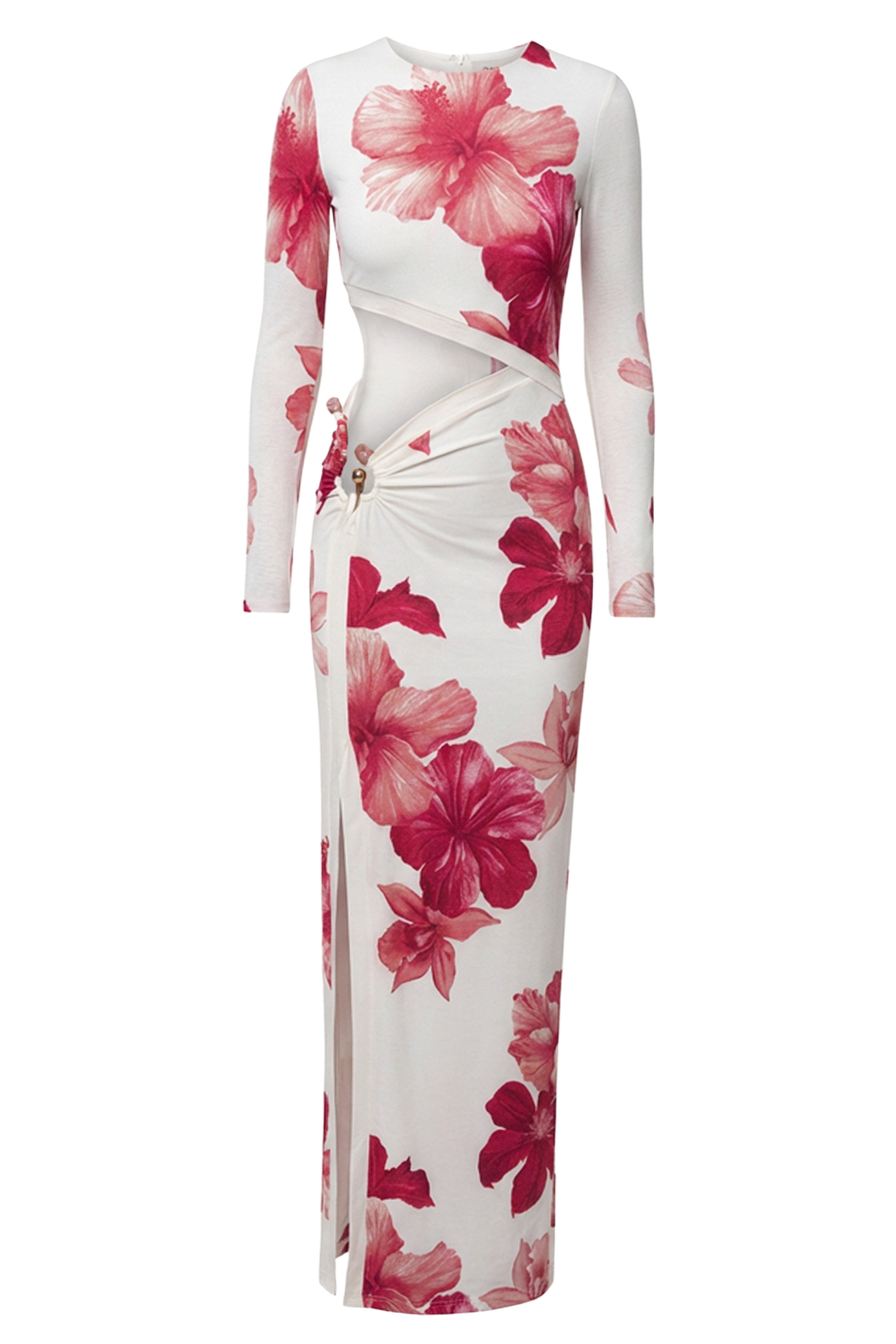 Red Floral Garden Oasis Maxi Dress - JLUXLABEL