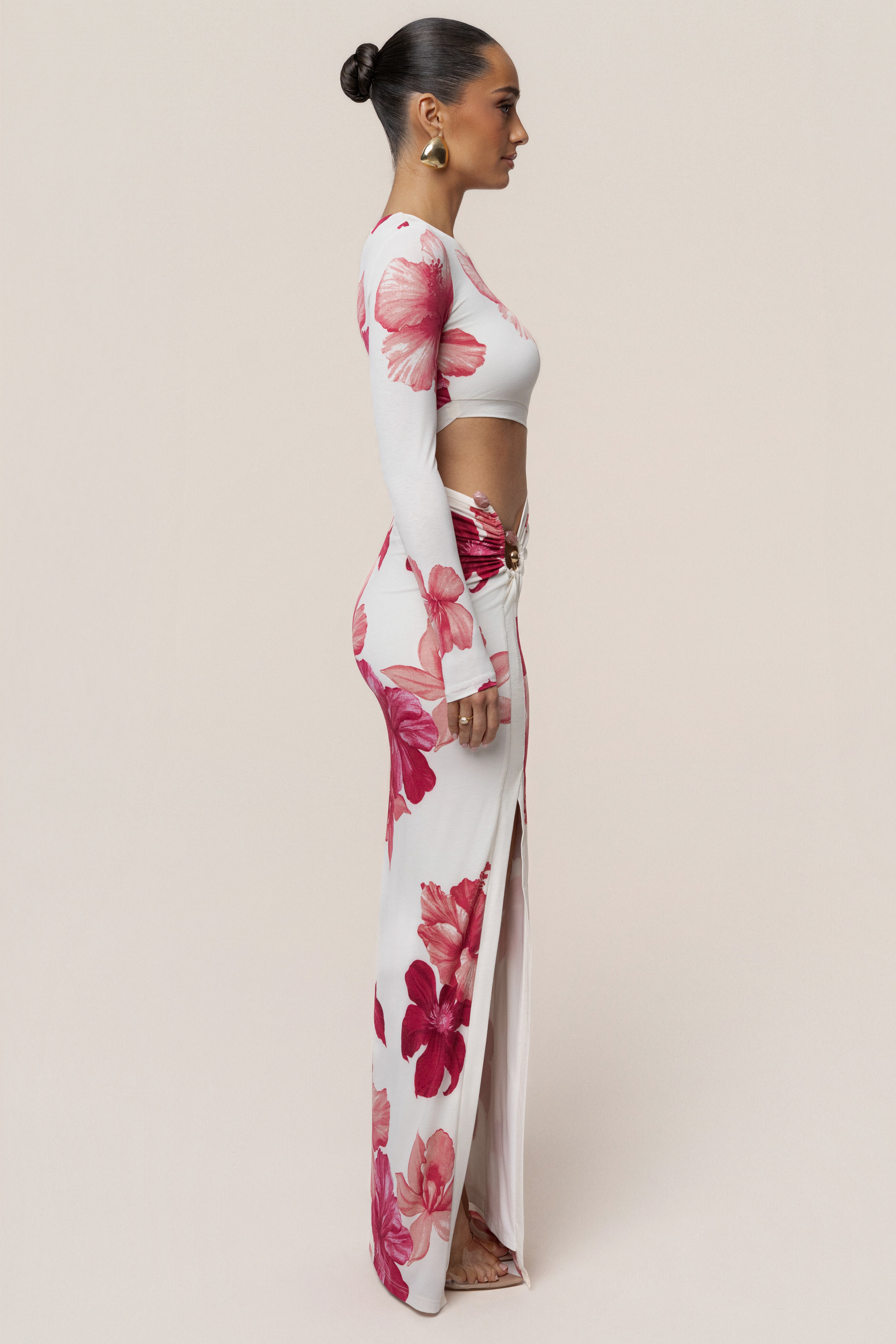 Red Floral Garden Oasis Maxi Dress - JLUXLABEL