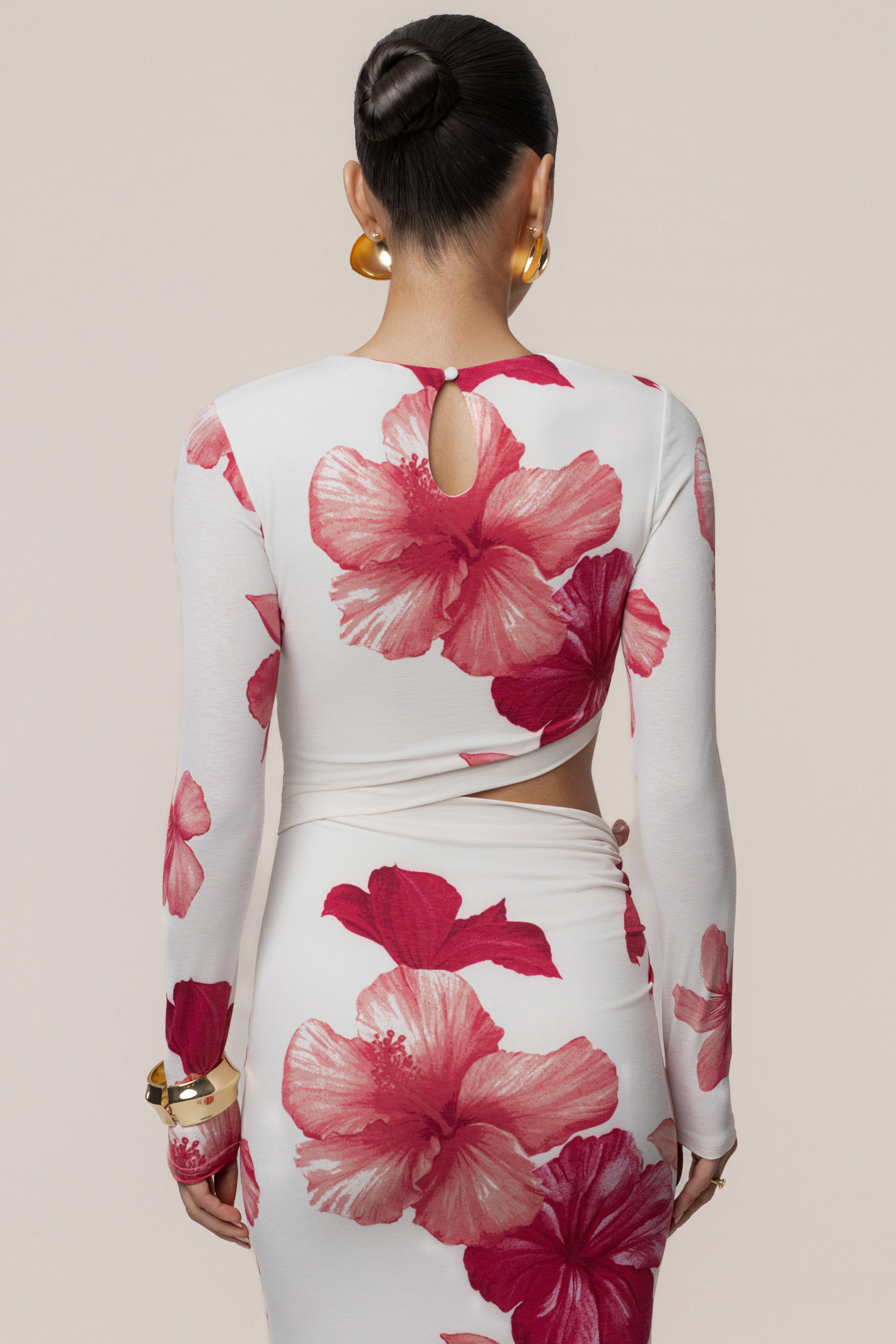 Red Floral Garden Oasis Maxi Dress - JLUXLABEL