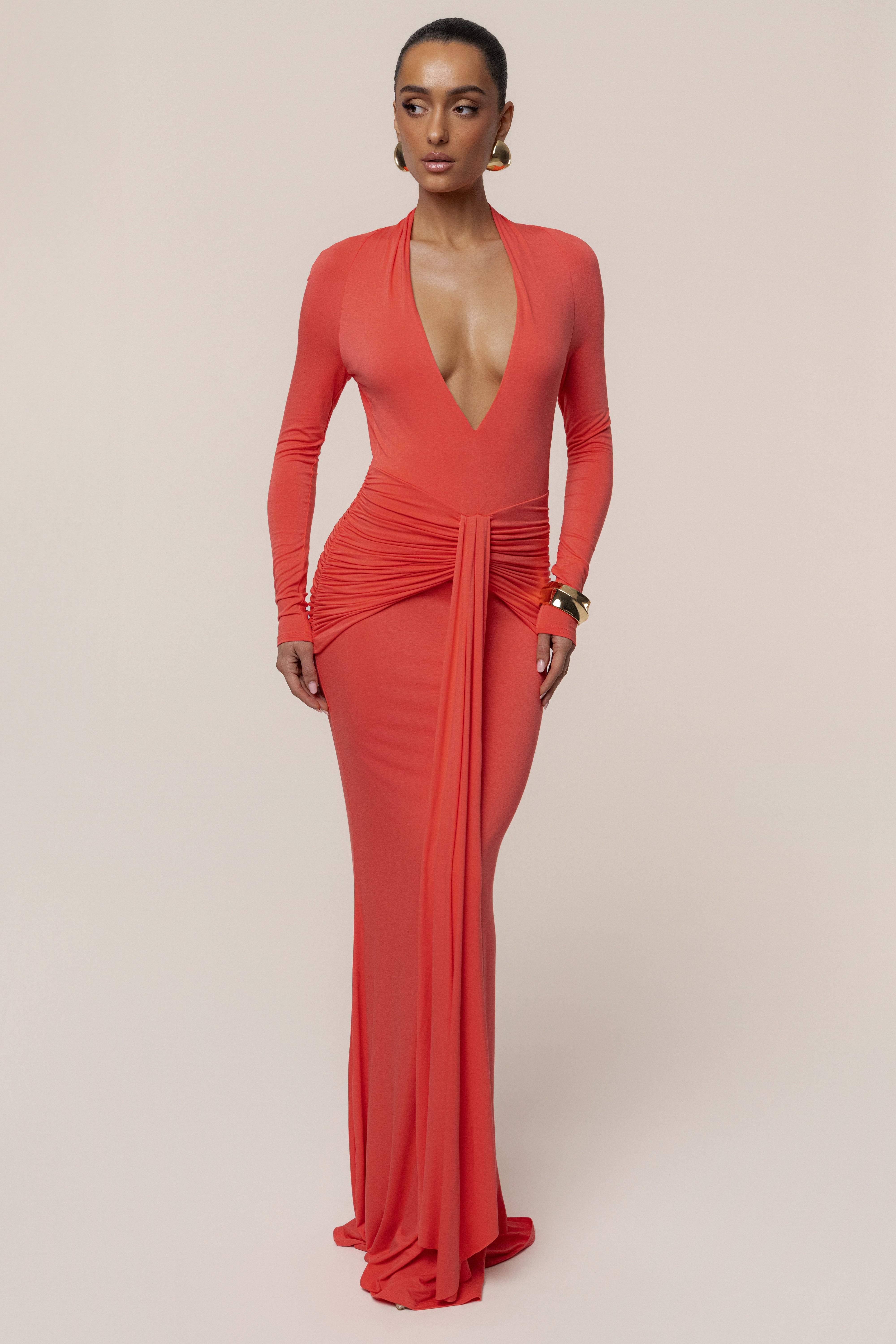 Coral All The Stars Maxi Dress - JLUXLABEL