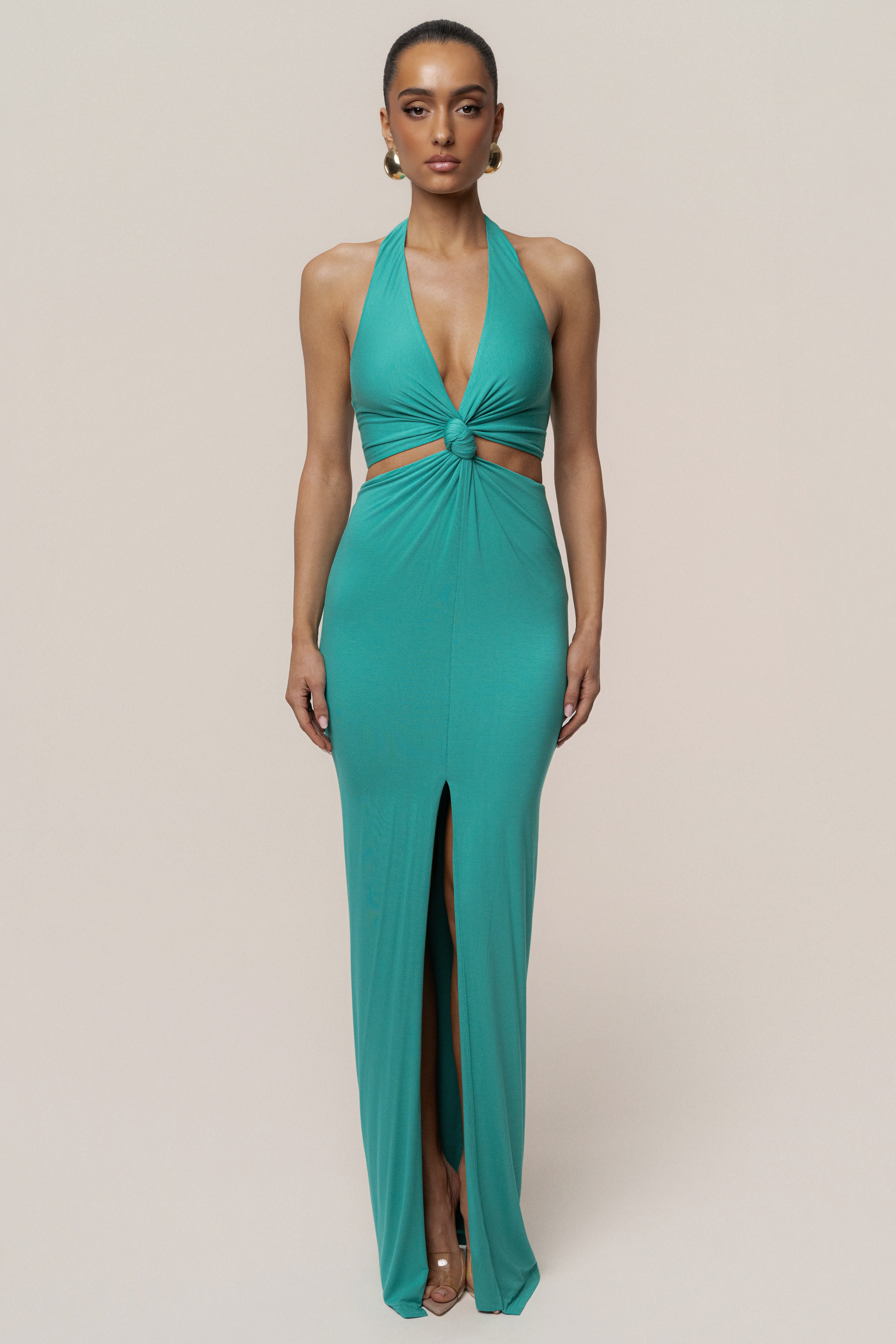 Teal Grand Evening Maxi Dress - JLUXLABEL