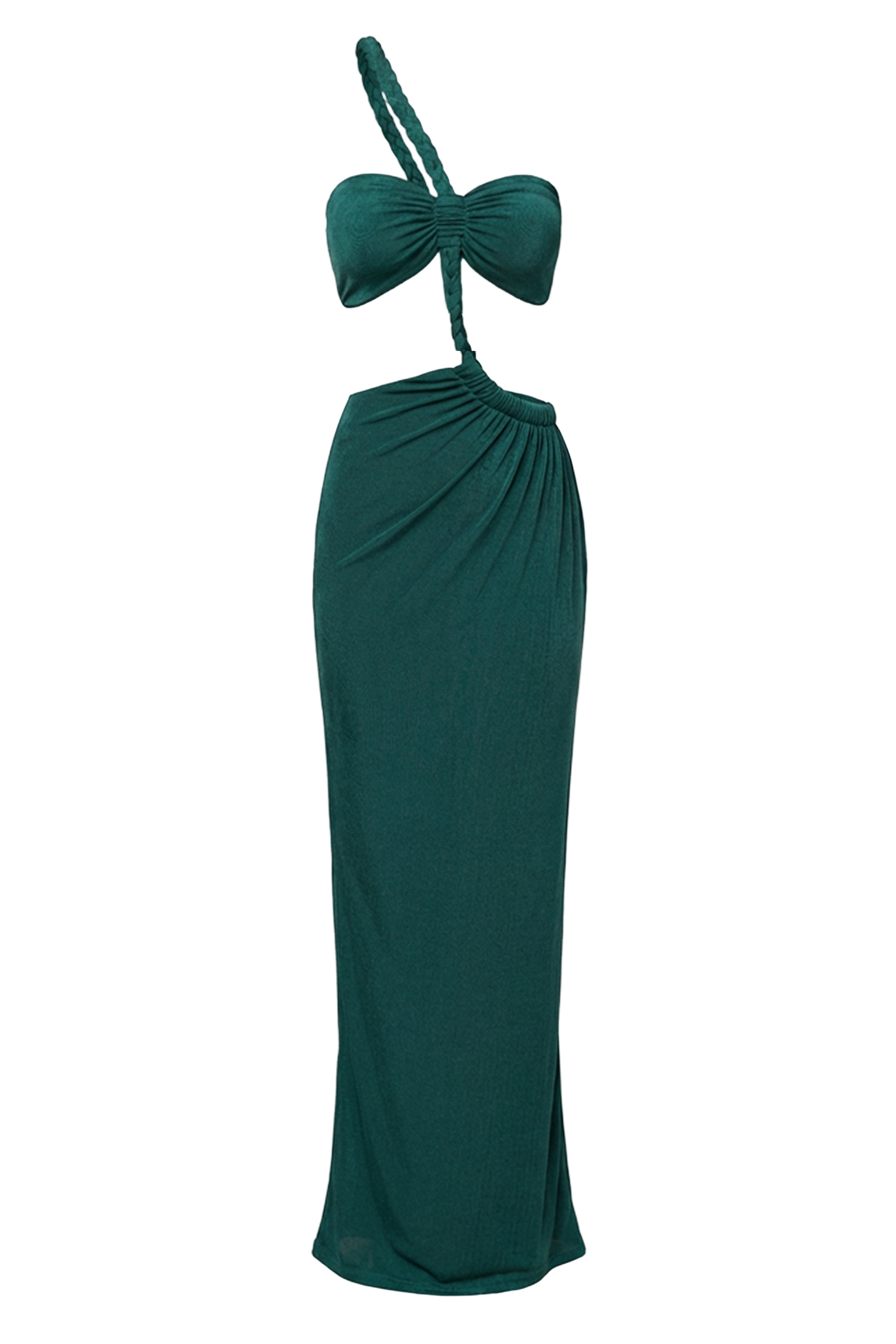 Green Ema One Shoulder Maxi Dress - JLUXLABEL