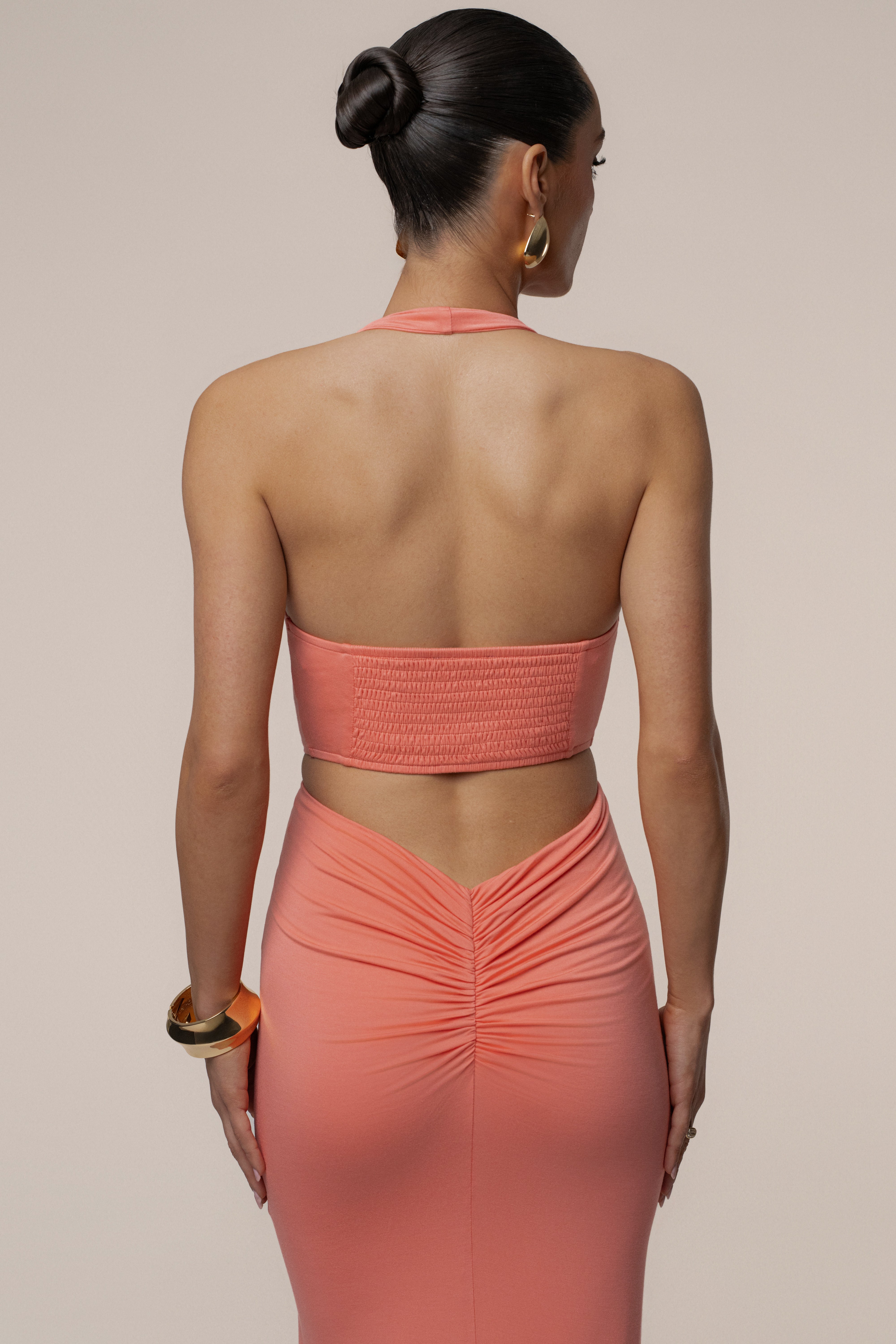 Coral Grand Evening Maxi Dress - JLUXLABEL