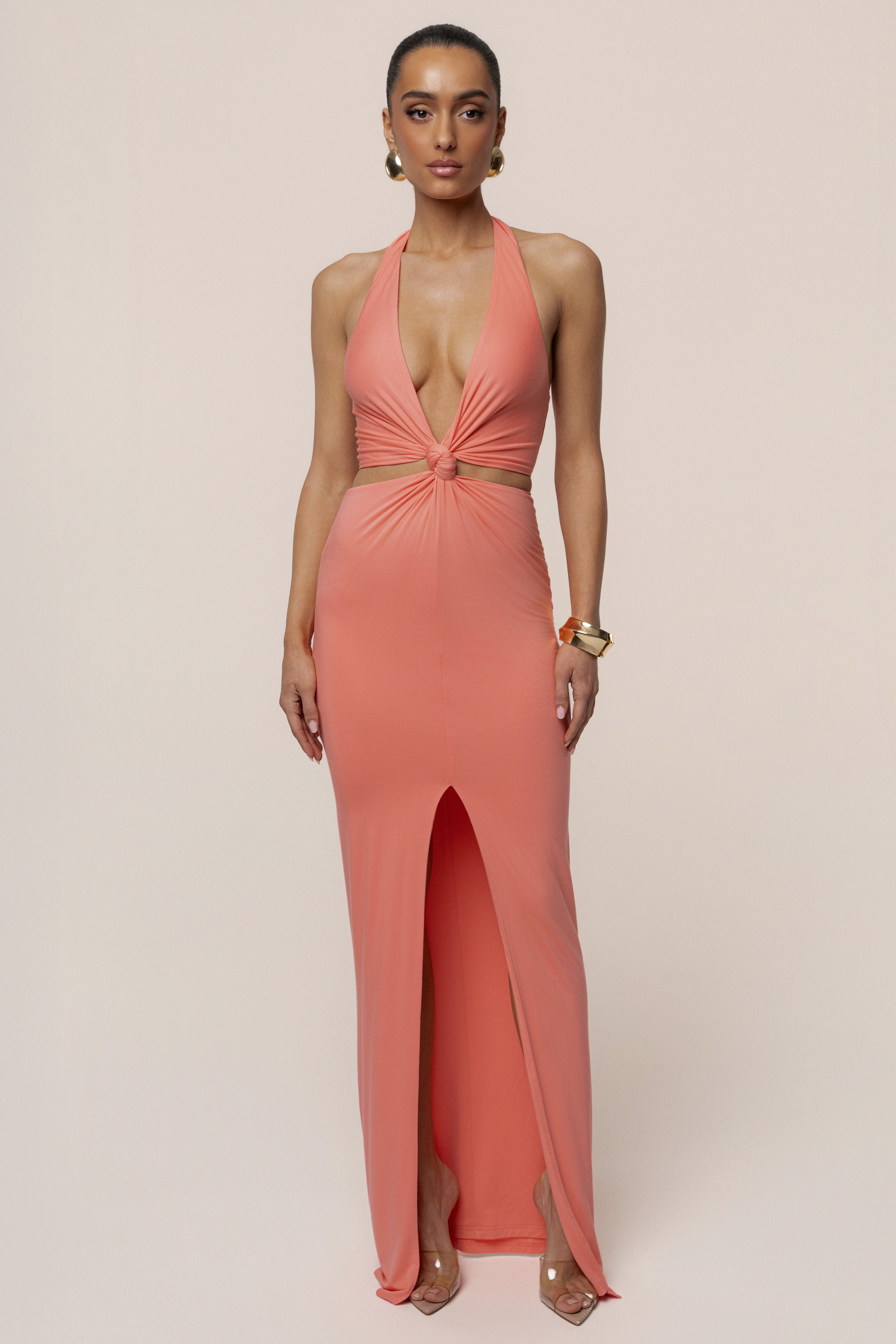 Coral Grand Evening Maxi Dress - JLUXLABEL