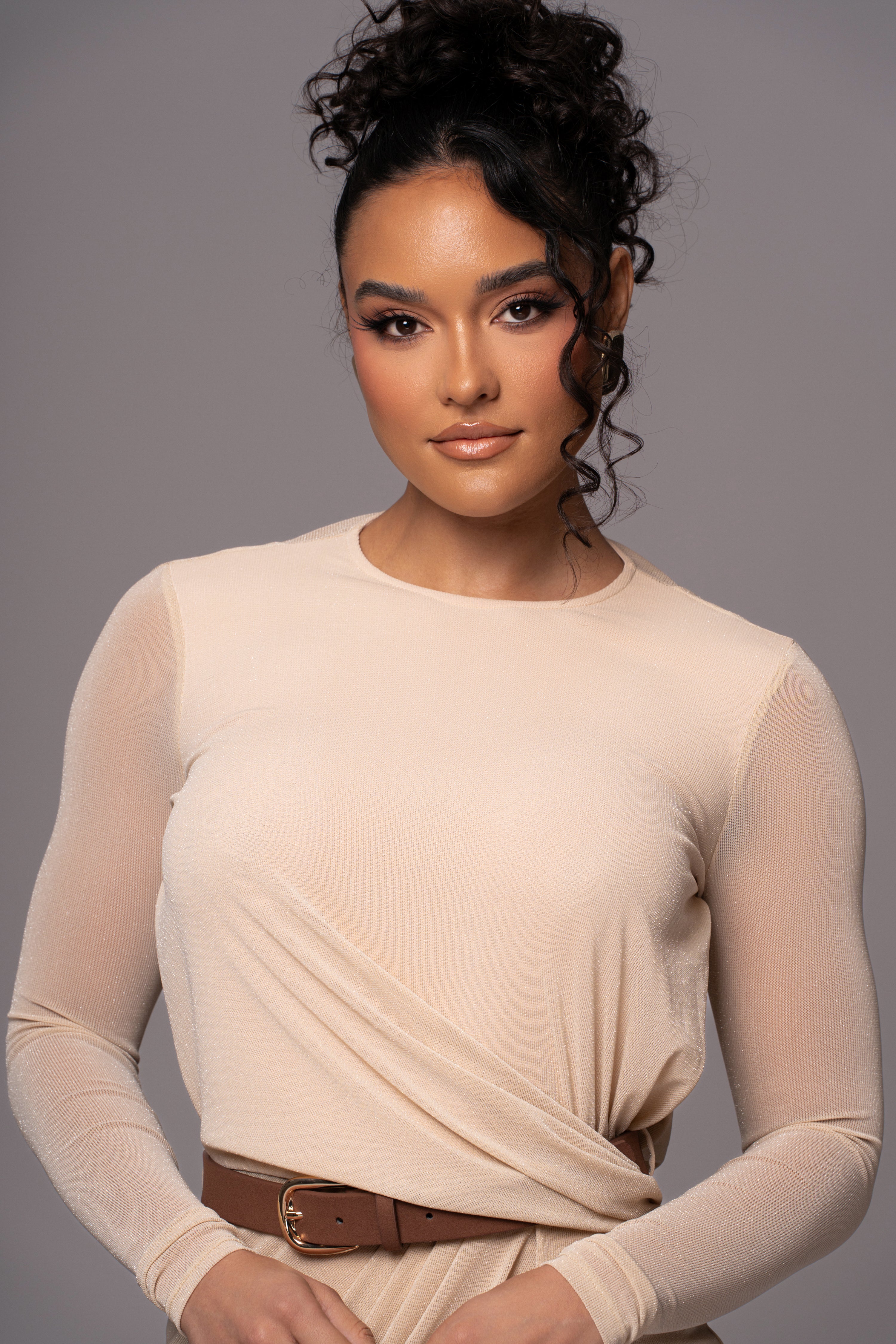 Ivory Araceli Gathered Maxi Dress - JLUXLABEL