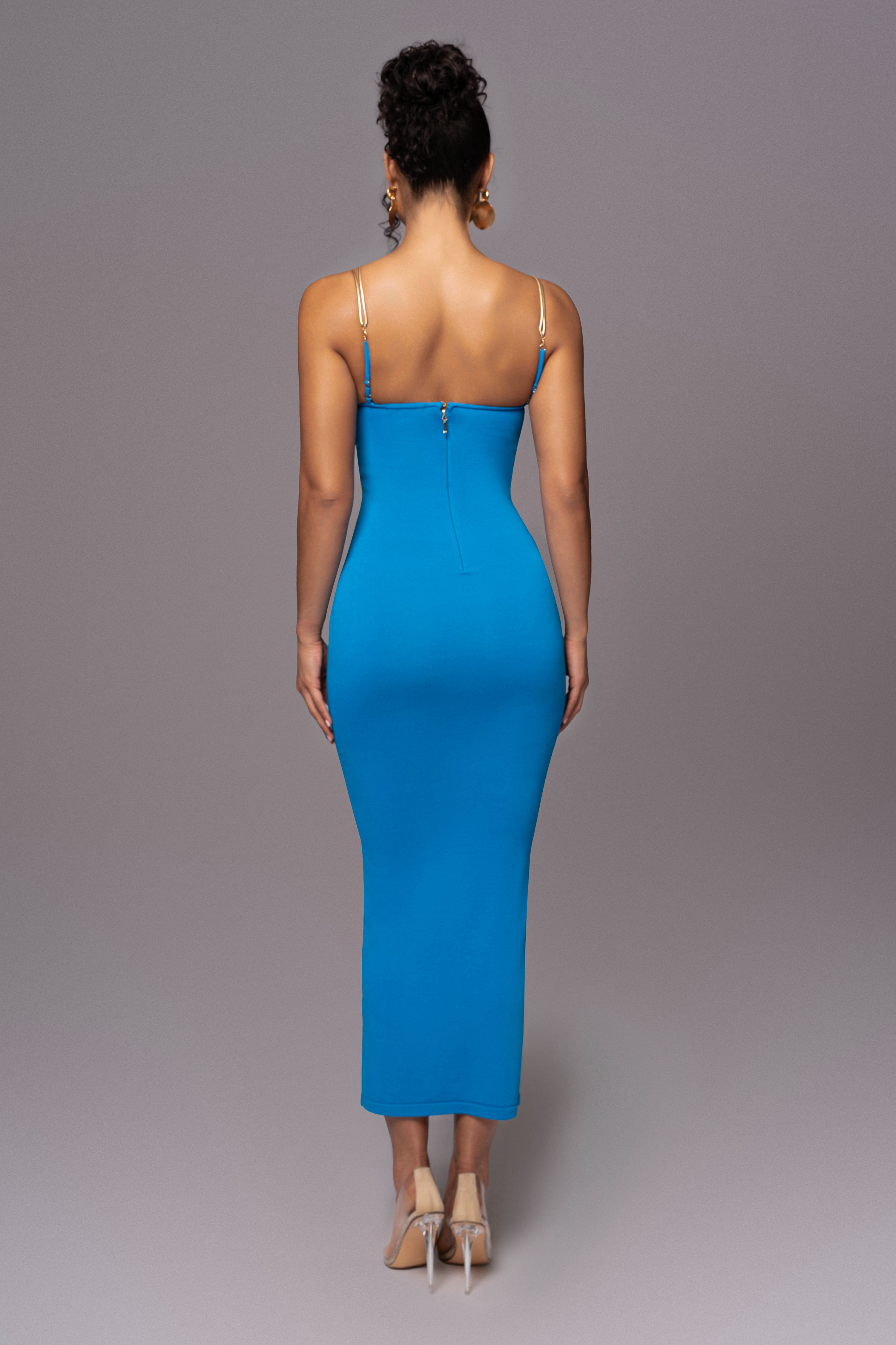 Aqua La Lune Drape Midi Dress - JLUXLABEL