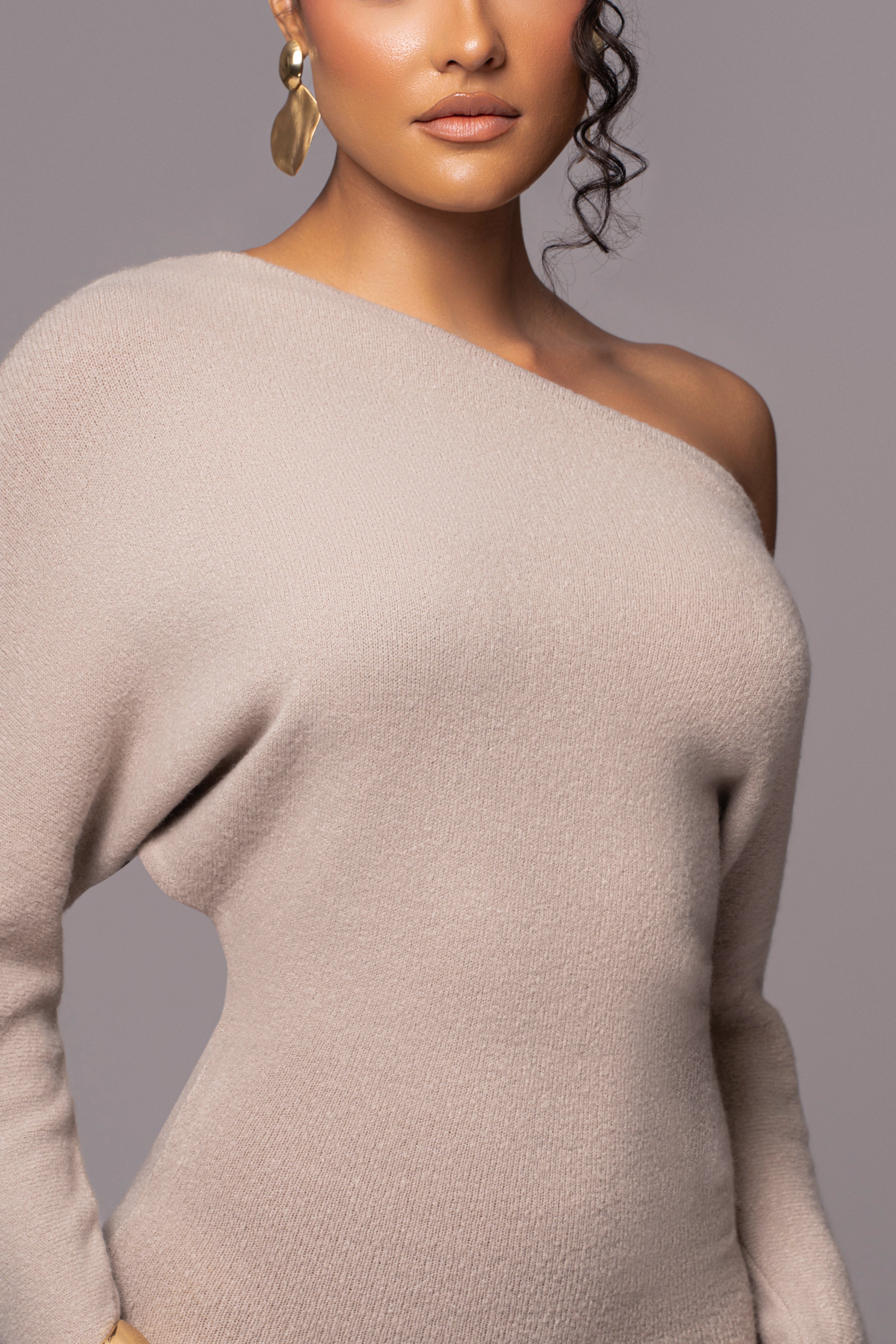 Beige Maddux Asymmetrical Maxi Dress - JLUXLABEL