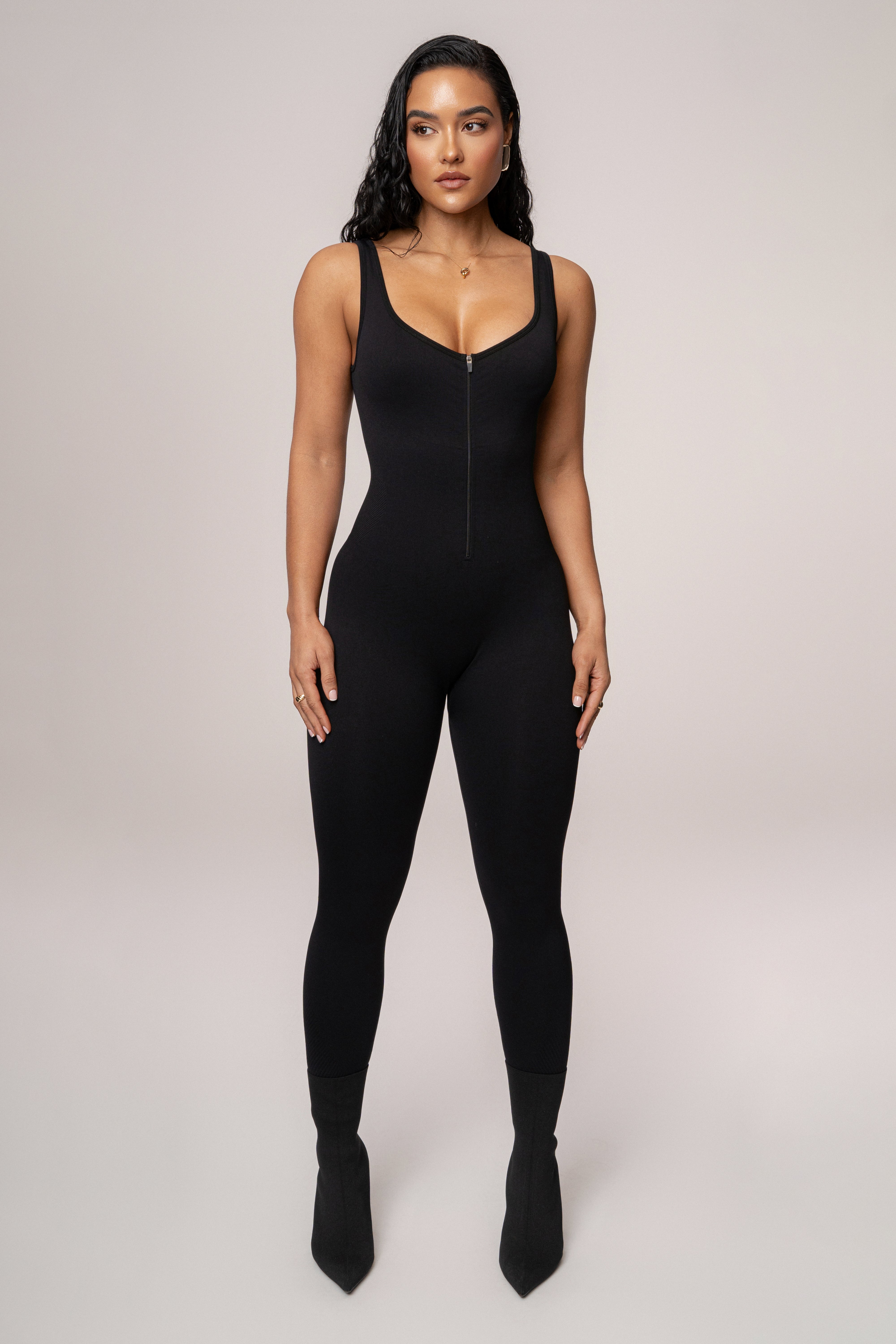 Black Pure Form Jumpsuit - JLUXLABEL