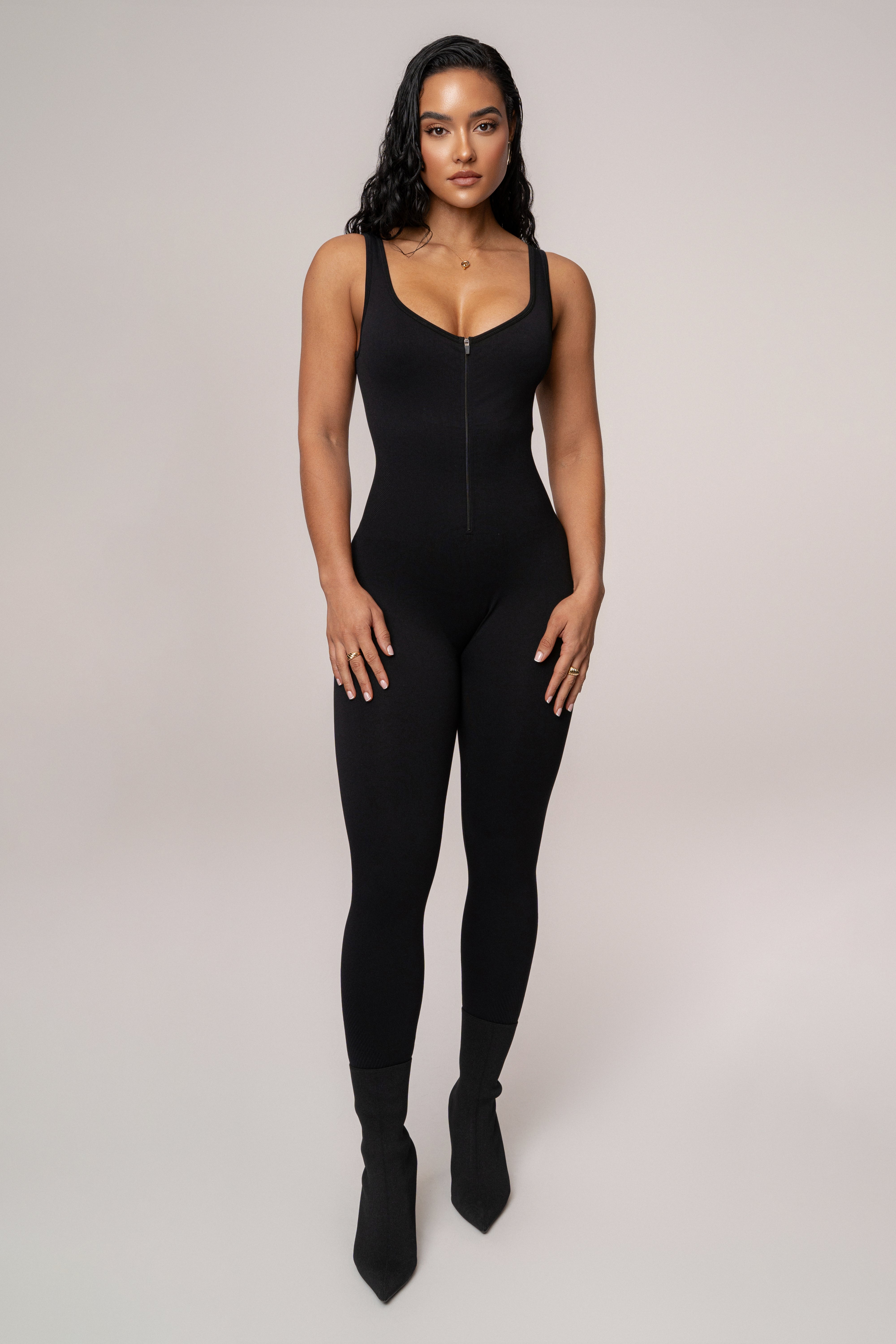 Black Pure Form Jumpsuit - JLUXLABEL