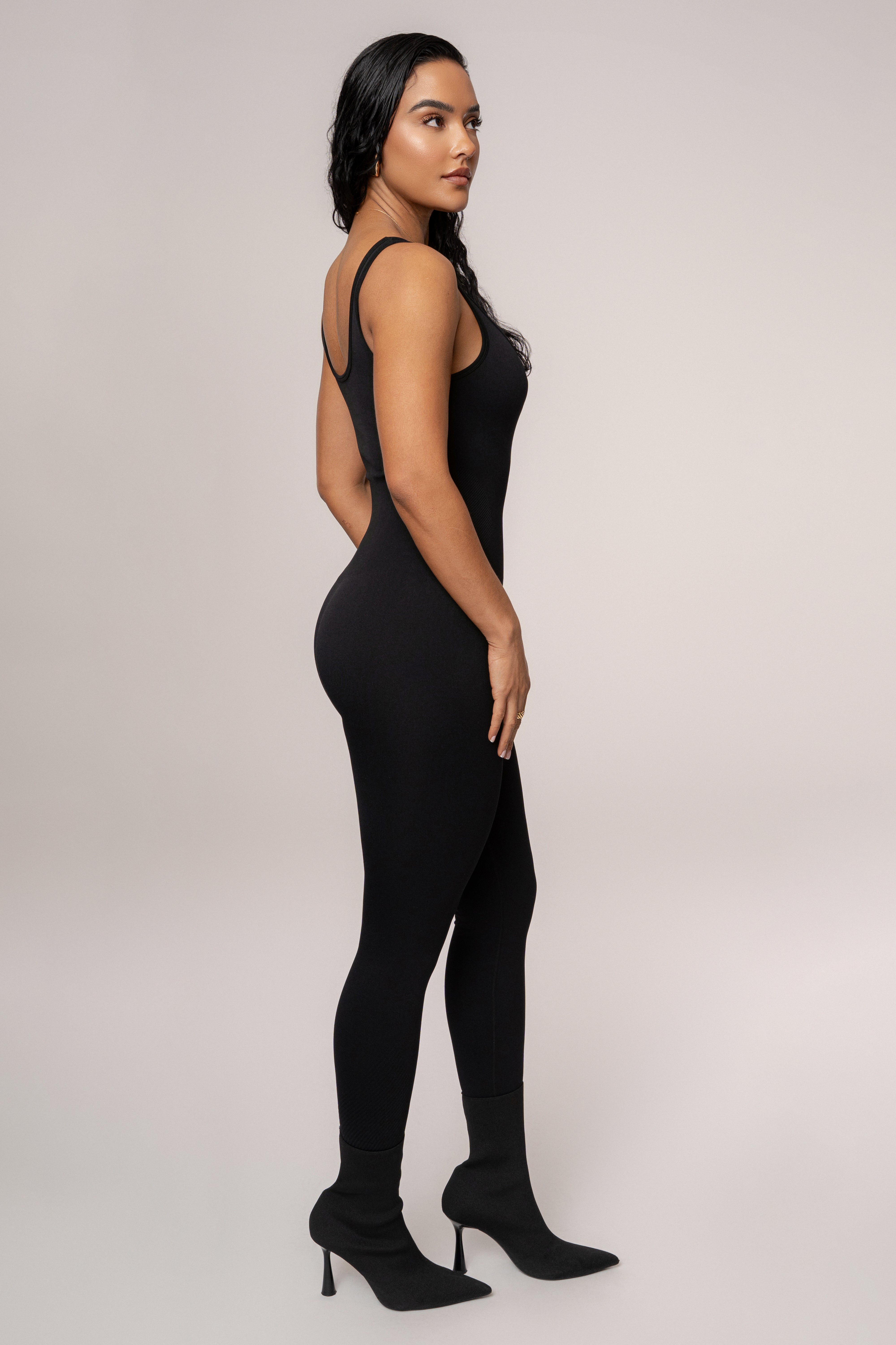 Black Pure Form Jumpsuit - JLUXLABEL