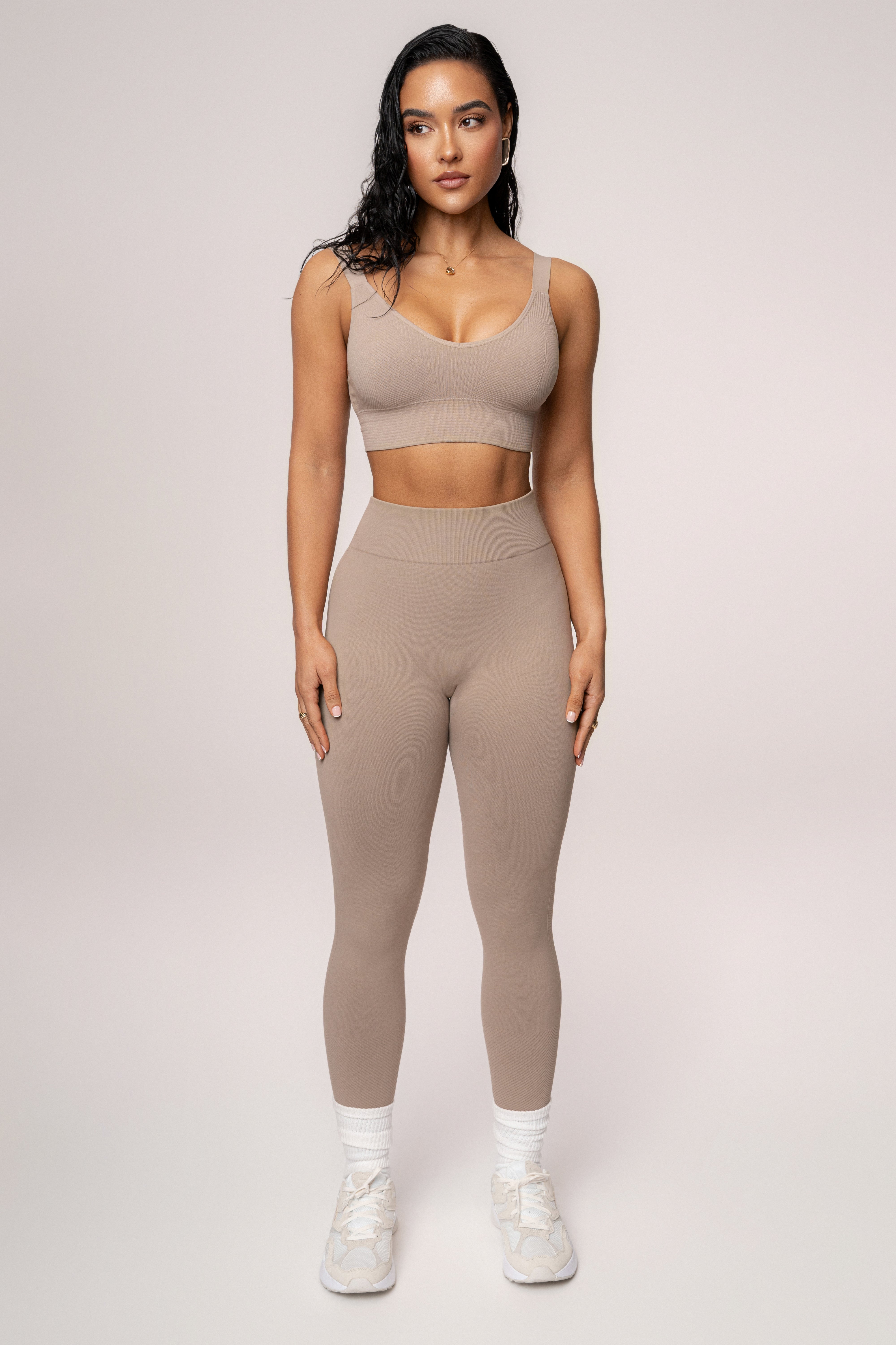 Beige New Flow Active Top - JLUXLABEL