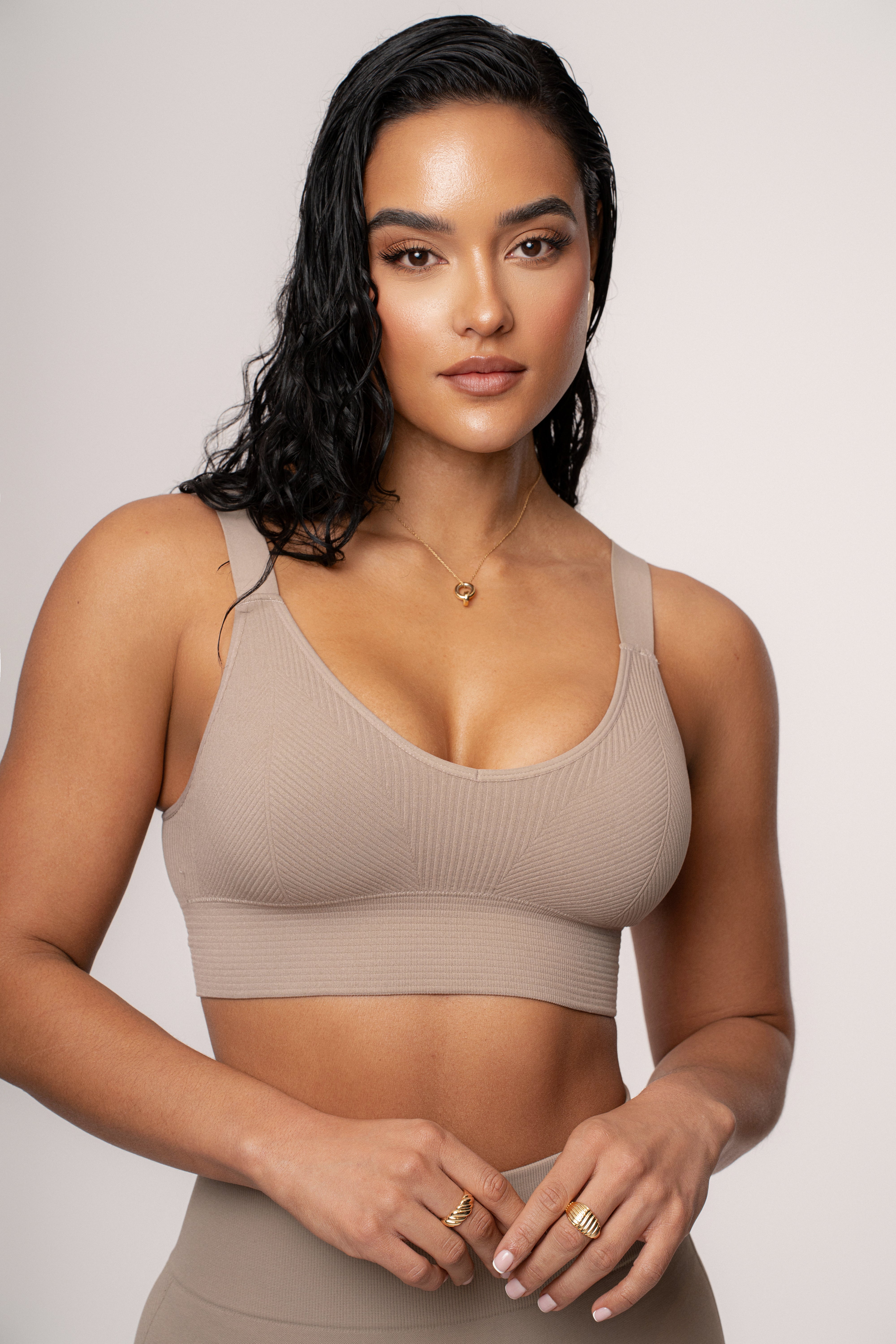 Beige New Flow Active Top - JLUXLABEL