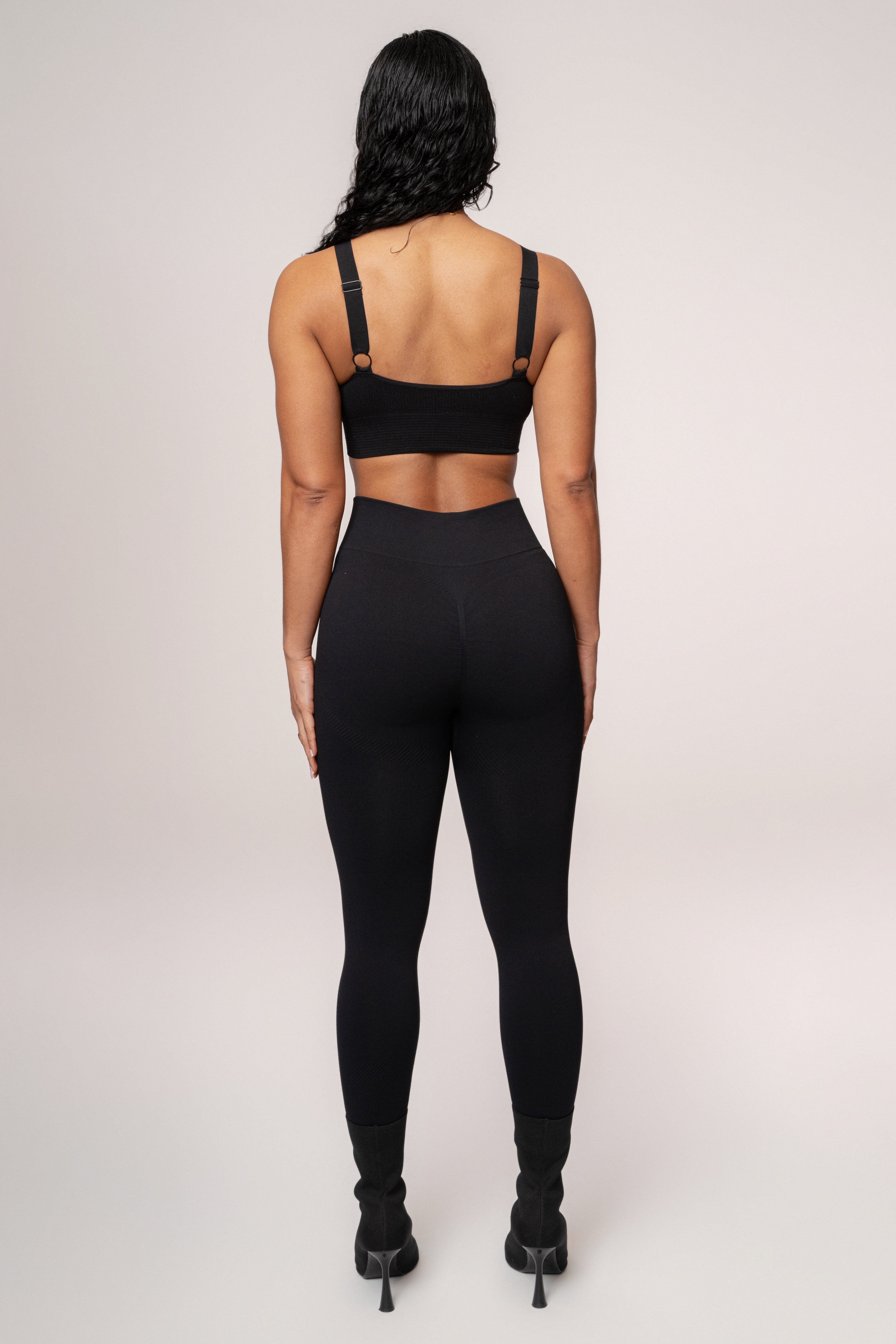 Black Balance High Rise Leggings - JLUXLABEL