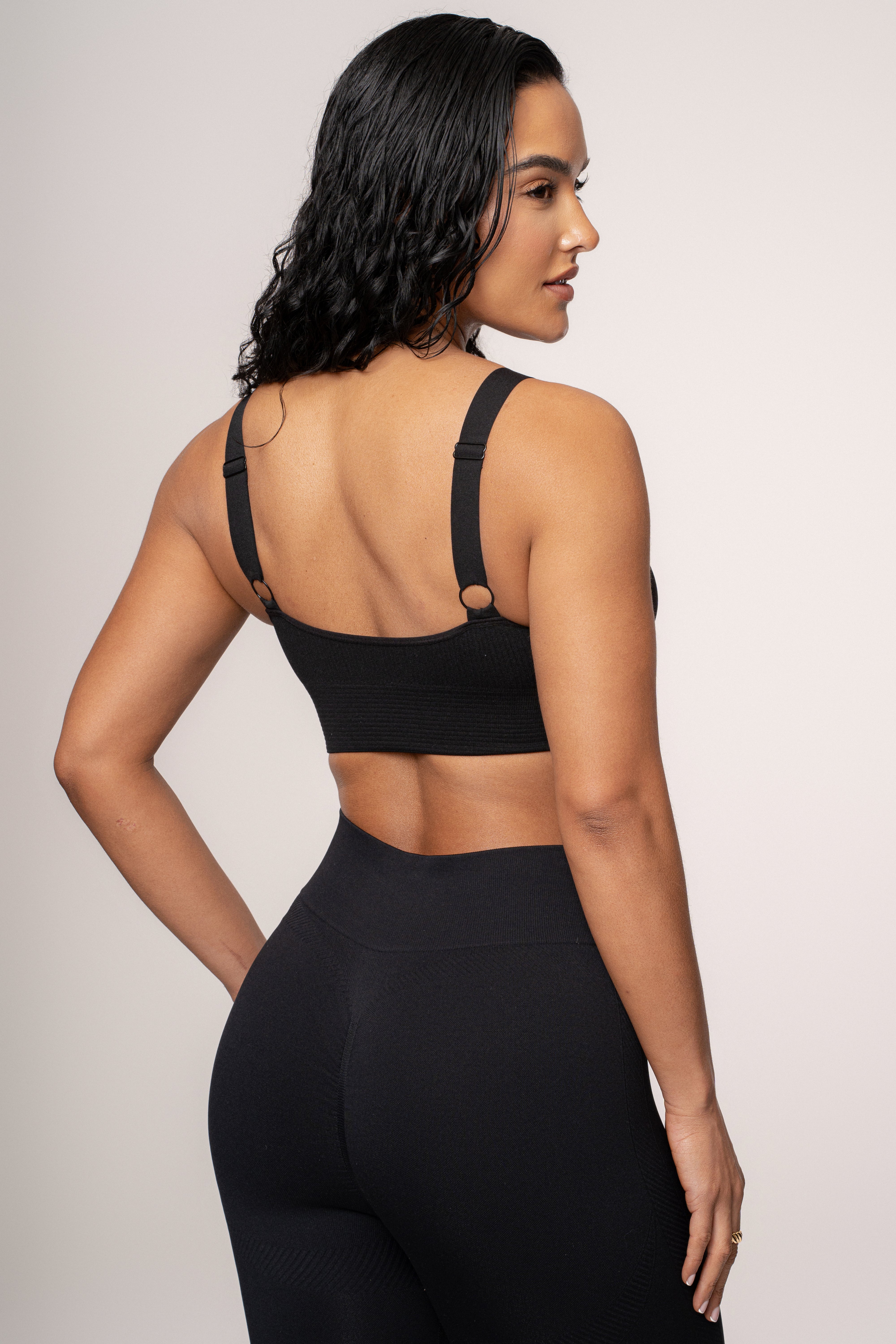 Black Balance High Rise Leggings - JLUXLABEL