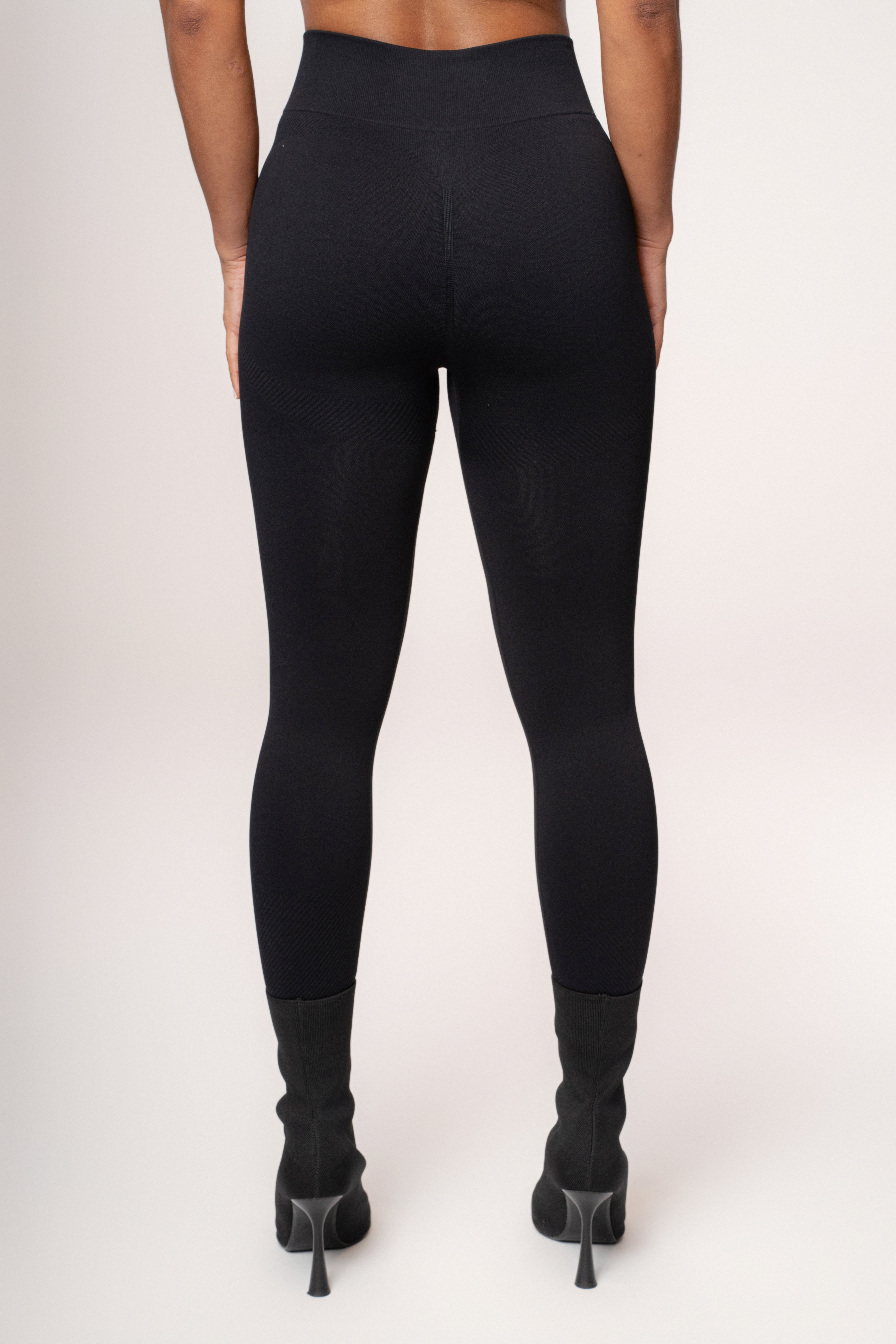 Black Balance High Rise Leggings - JLUXLABEL