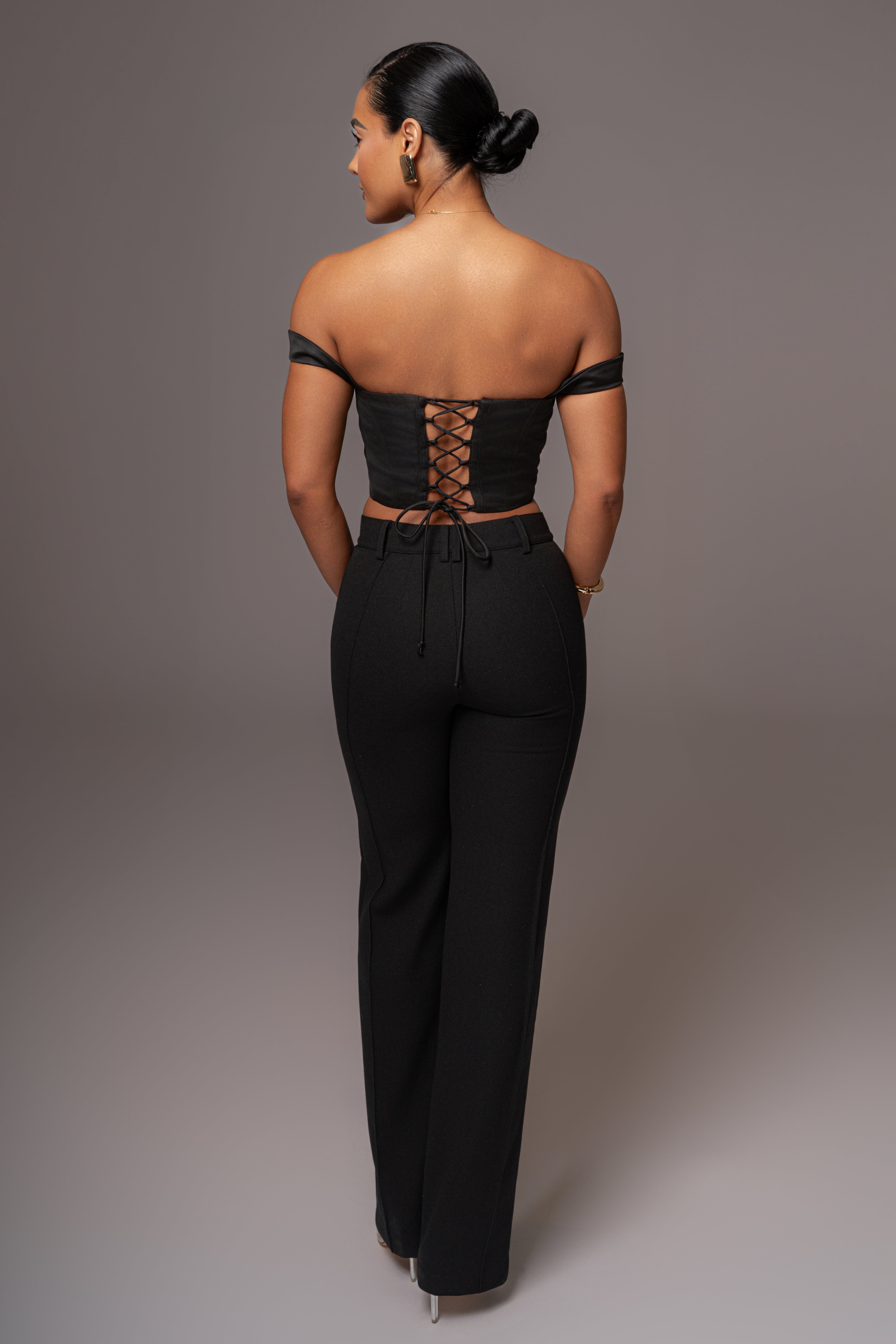 Black Nickie Lace Back Top - JLUXLABEL