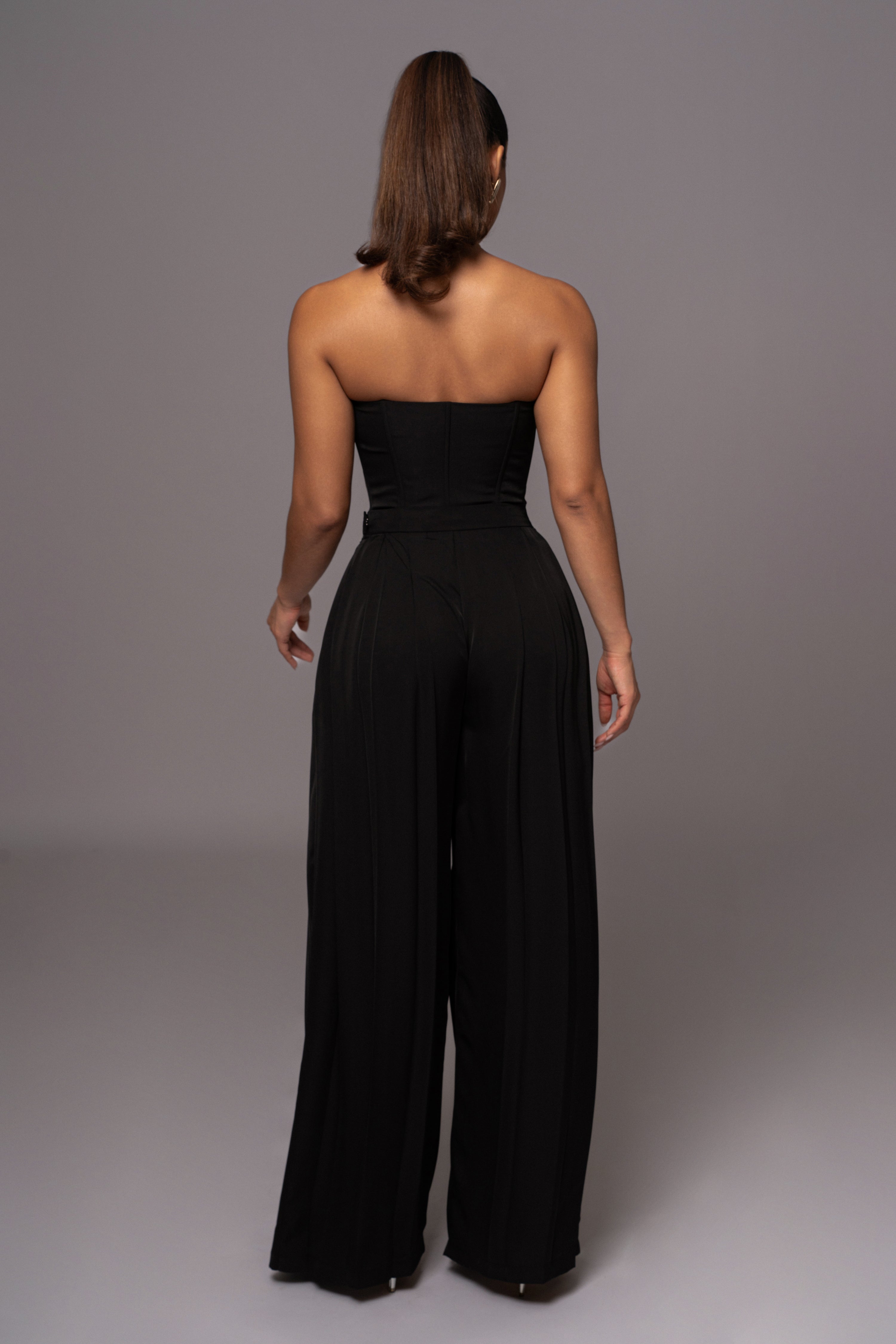 Black Viv Satin Bustier Top - JLUXLABEL