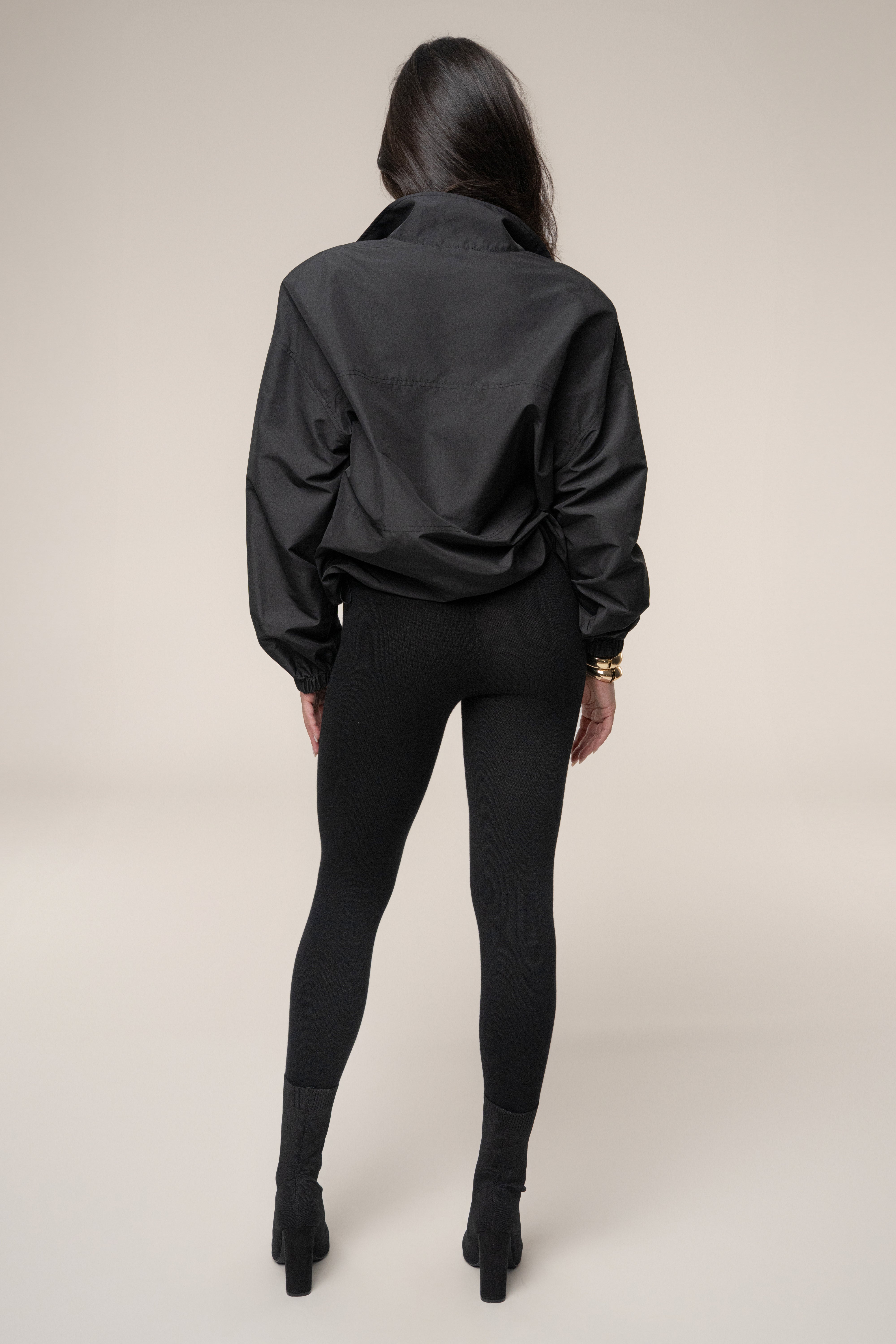 Black Oversized Funnel Jacket