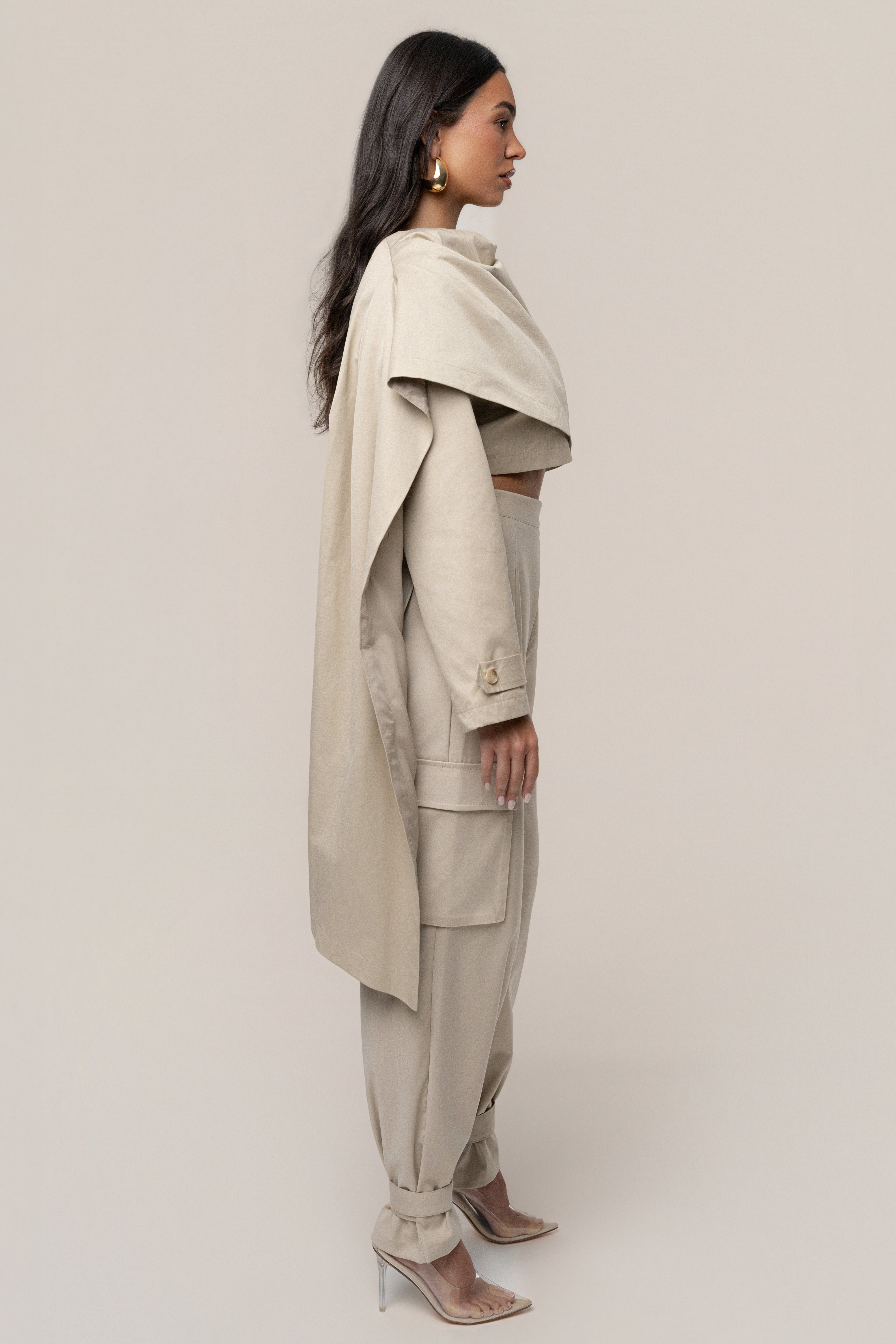 Khaki Next Level Cape Jacket