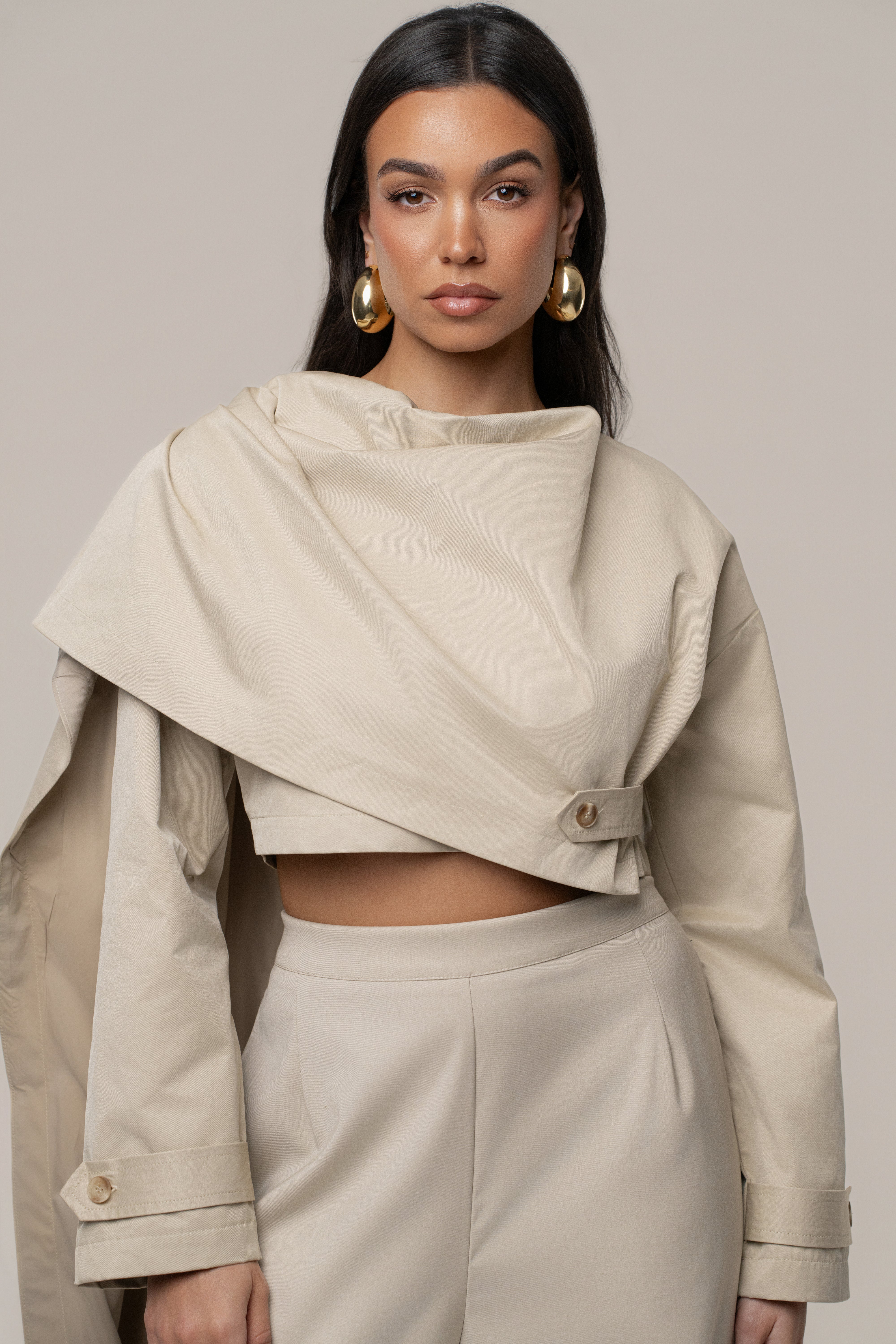 Khaki Next Level Cape Jacket