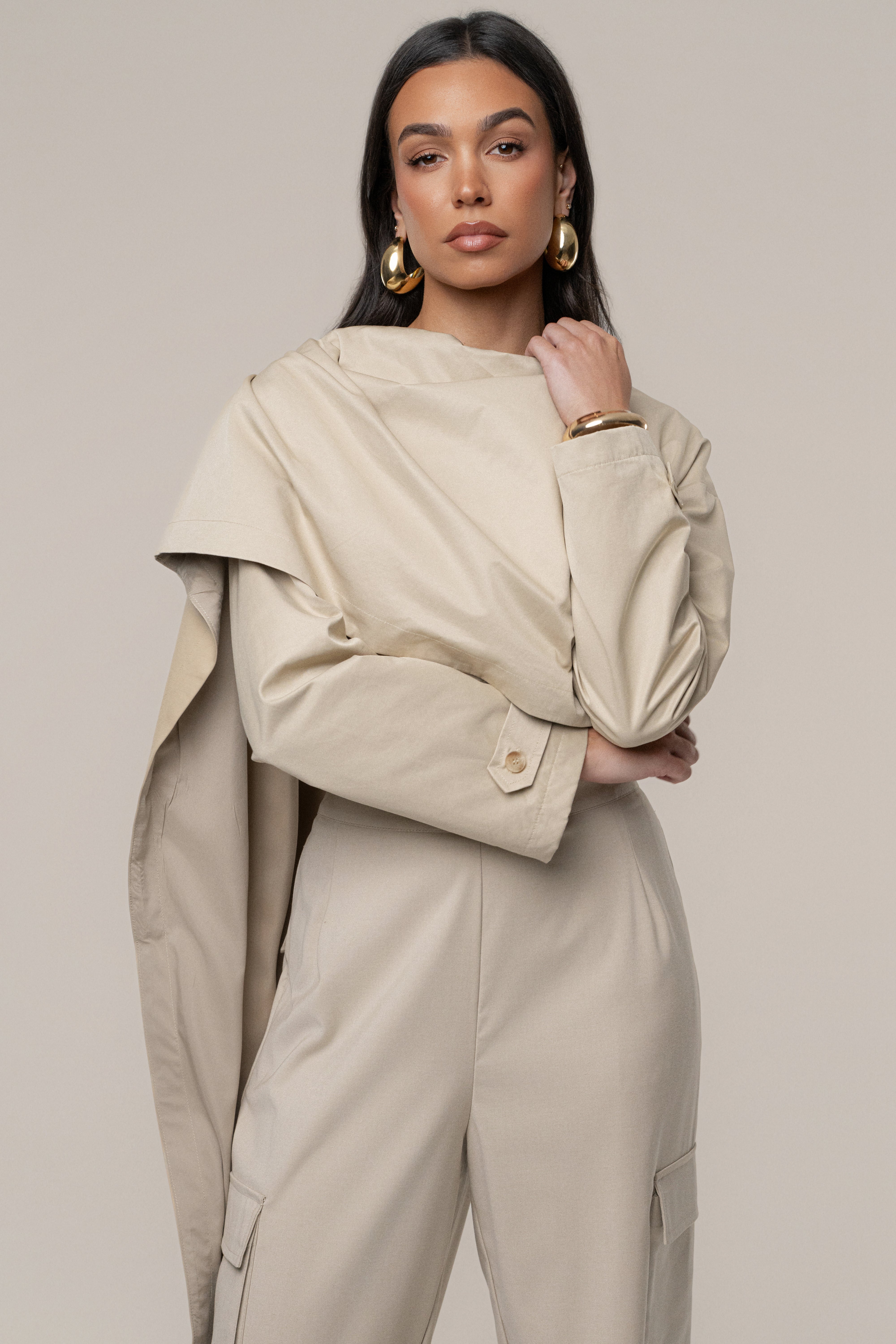 PRE-ORDER Khaki Next Level Cape Jacket