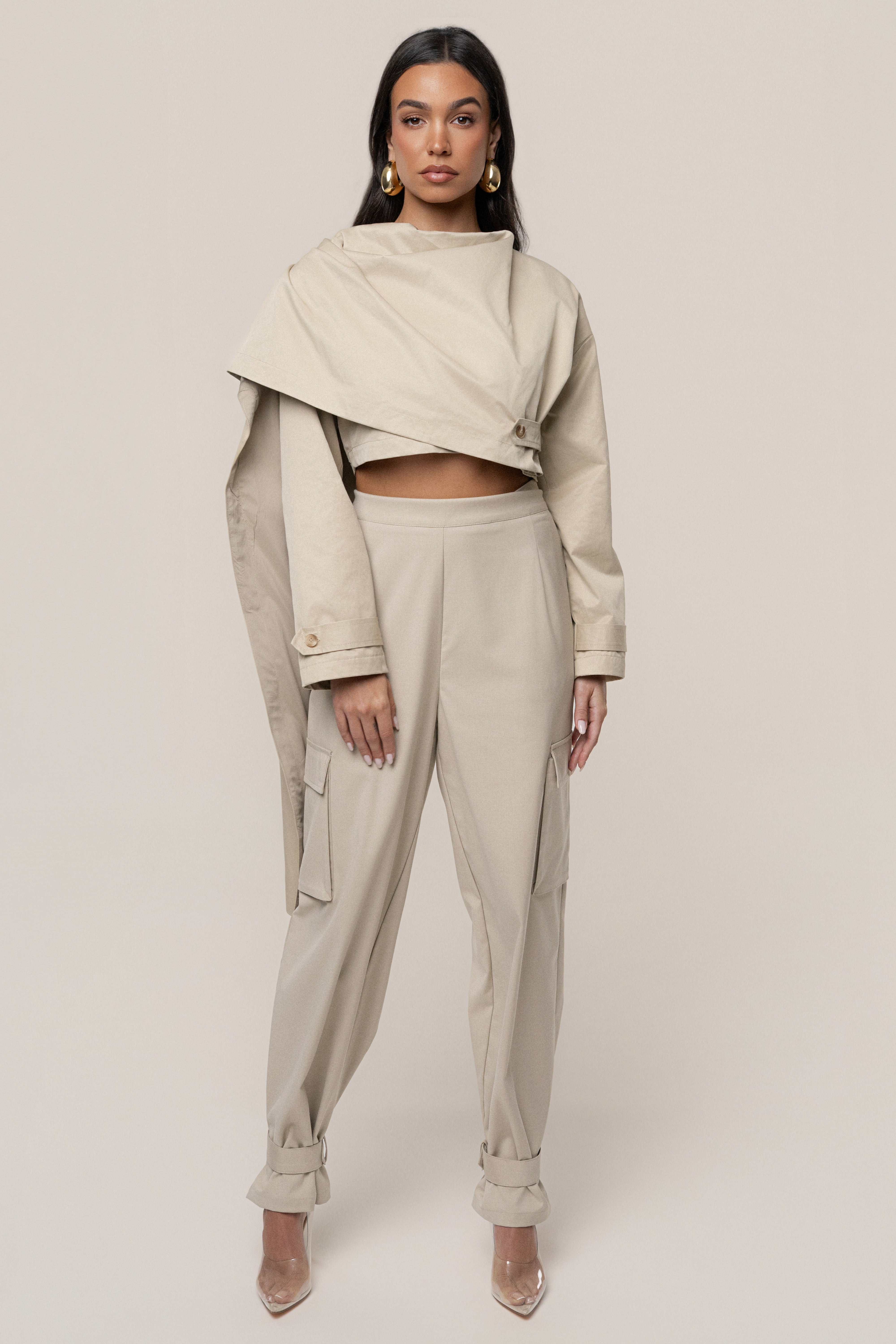 Khaki Next Level Cape Jacket