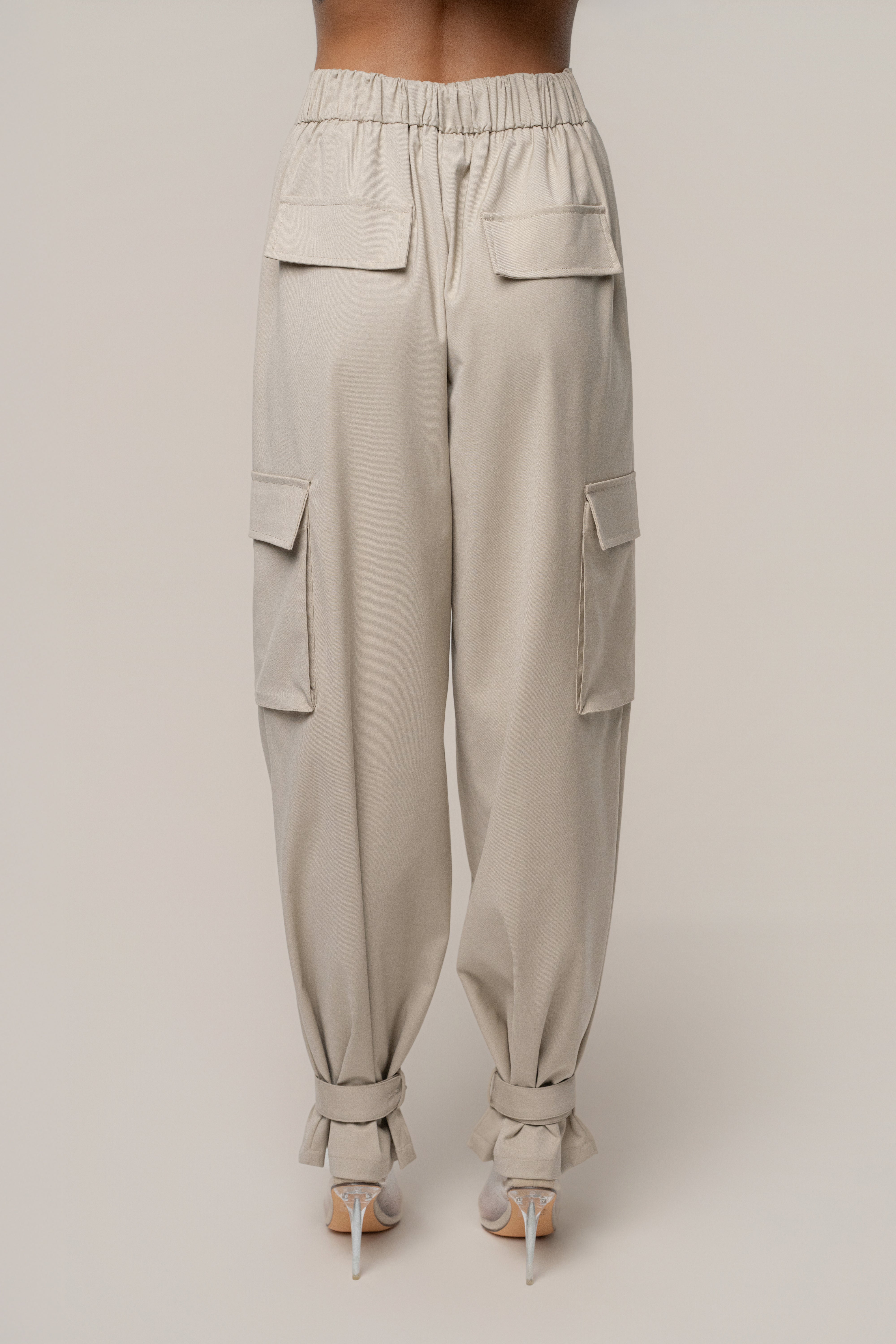 Khaki Autumn Flow Cargo Pants