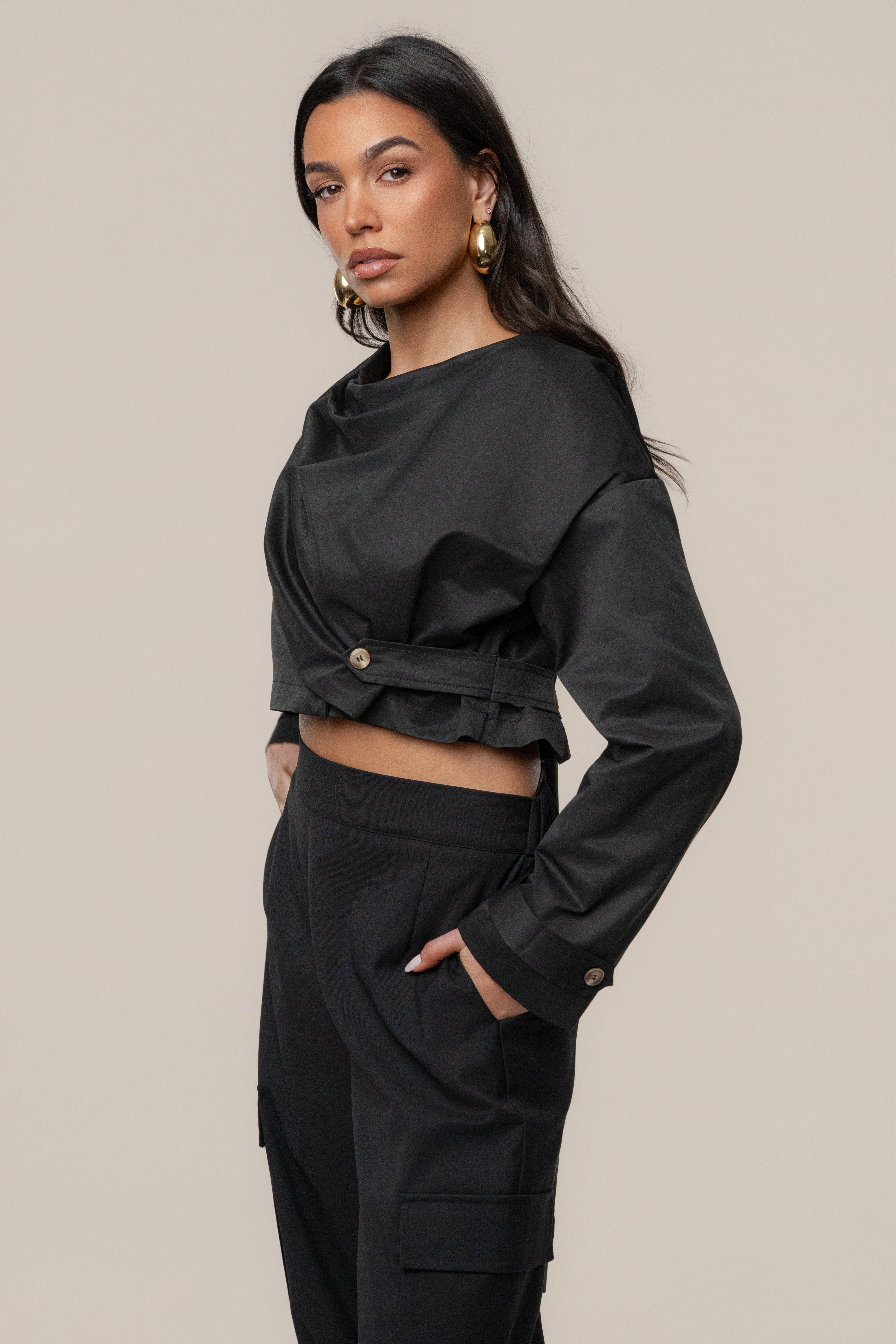Black Next Level Cape Jacket