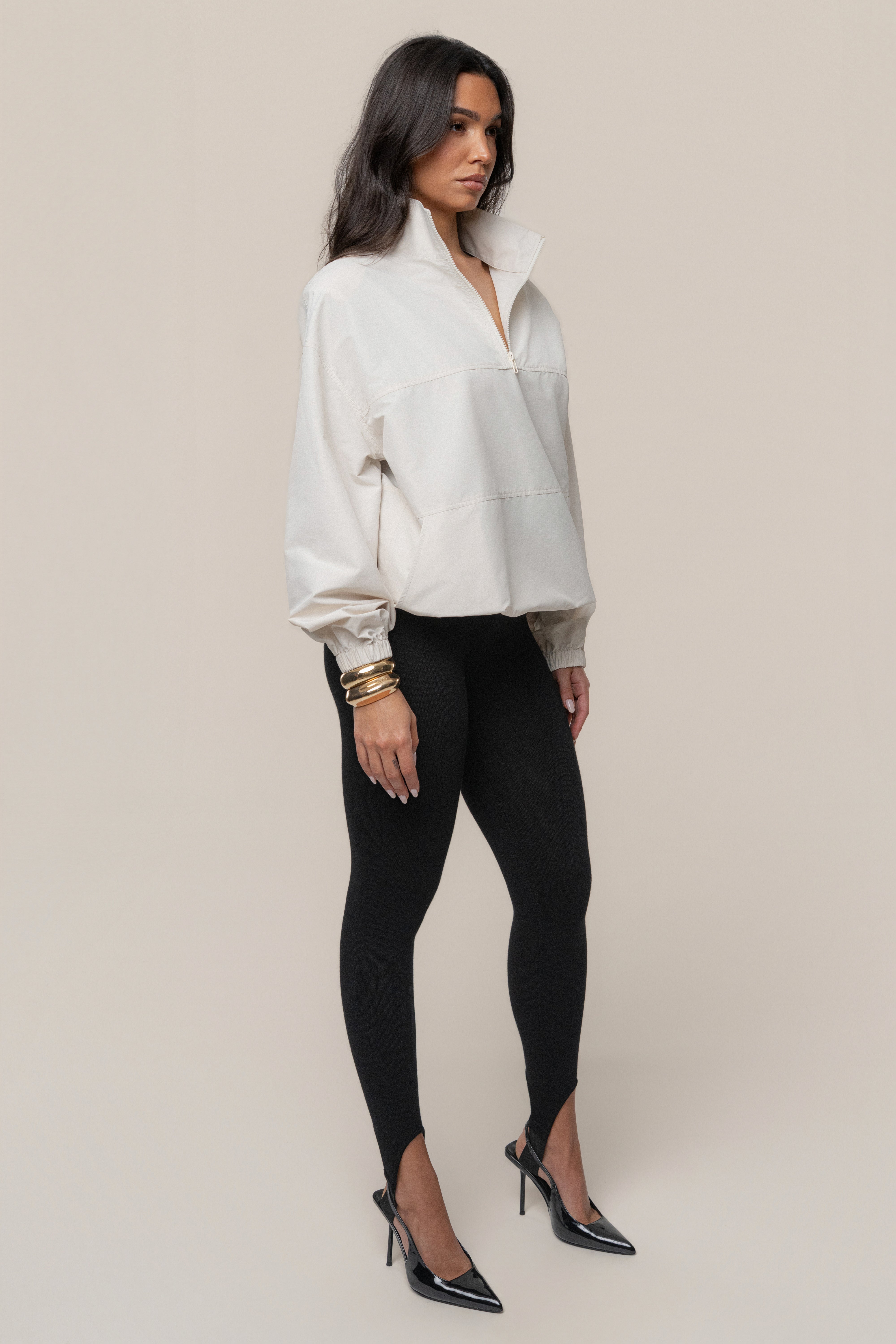 Milk Oversized Funnel Jacket - JLUXLABEL