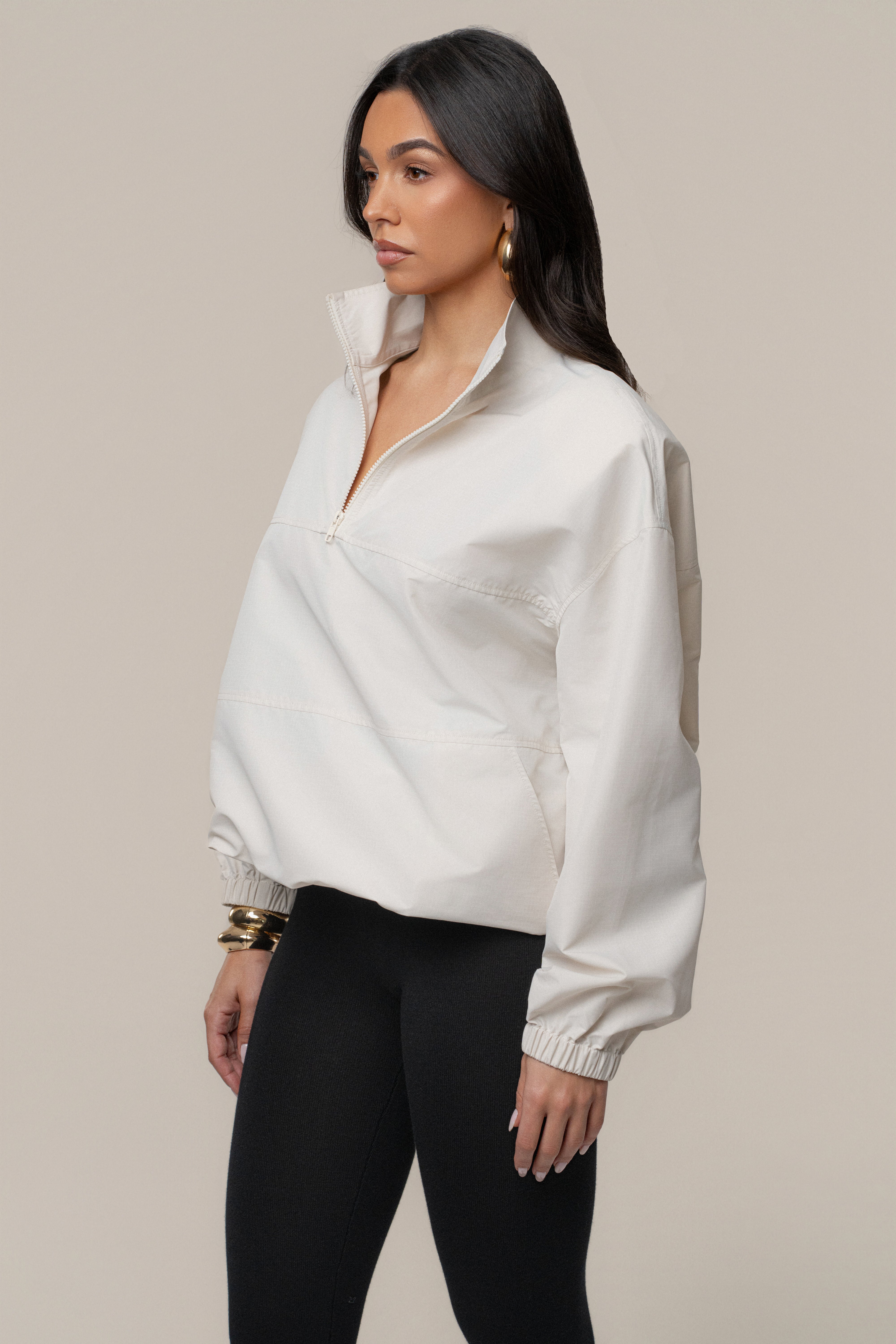 Milk Oversized Funnel Jacket - JLUXLABEL